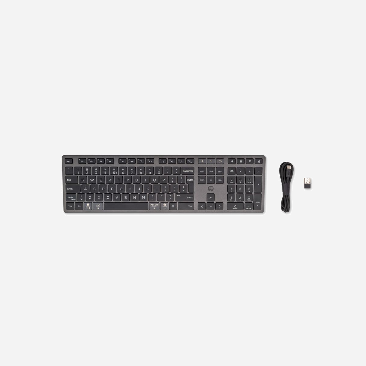 HP Clavier Sans Fil Rechargeable Multi-Appareil 720 - QWERTY, USB + Bluetooth, Portée 10m, Batterie 2 mois, Compatible Windows/macOS/ChromeOS - Boostez votre journée de travail<br>Travaillez en toute confiance avec une technologie qui assure votre productivité, à tout moment et en tout lieu. Ce clavier sans fil multi-appareil soigneusement conçu suit votre rythme grâce à la technologie de supercondensateur à charge ultra-rapide, à une connectivité sans faille et à la personnalisation.