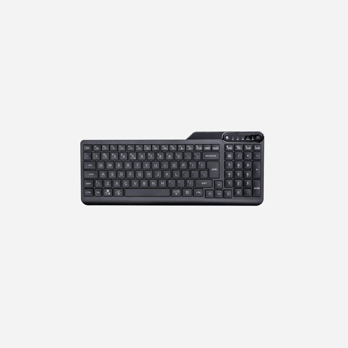 HP Clavier Bluetooth Multi-Périphériques 460 (7N7B8AA#ABB) : Bluetooth 5.3, 104 touches, Pavé numérique, Portée 10m, Autonomie 24 mois, Windows/macOS/ChromeOS - Un clavier complet. Une mobilité totale. Un design qui vous correspond.<br>Restez opérationnel en toutes circonstances, peu importe où vous vous trouvez, grâce au clavier Bluetooth multi-périphériques HP 460. Il vous offre toutes les fonctionnalités dont vous avez besoin dans un format pratique qui vous permet de l’emporter partout où vous allez. Offrant une polyvalence sans égal pour connecter plusieurs appareils et doté d’un design fonctionnel pensé dans les moindres détails, ce clavier multi-périphériques est conçu pour vous accompagner dans toutes vos activités, que ce soit lors de vos déplacements, dans votre travail, vos loisirs ou pour tout simplement rester connecté.