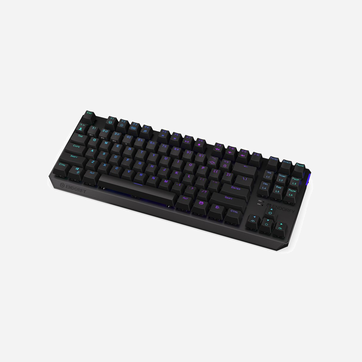 ENDORFY EY5A080 Clavier Mécanique TKL 87 Touches, Connectivité USB + RF Wireless + Bluetooth, Switches Kailh Box Black, Rétroéclairage LED RGB, PBT Double Shot - ENDORFY EY5A080. Style de clavier: Droit. Technologie de connectivité: Avec fil &sans fil, Interface de l'appareil: USB + RF Wireless + Bluetooth, Interrupteur à clé de clavier: Clavier mécanique, Nombre de touches du clavier: 87. Type de rétro: LED RGB. Longueur de câble: 1,8 m. Utilisation recommandée: Maison. Couleur du produit: Noir