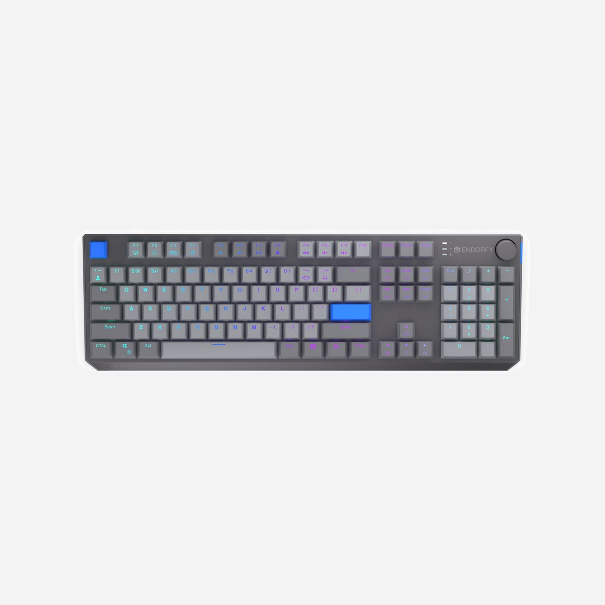 ENDORFY Thock V2 Clavier Gaming Mécanique Gris - QWERTY US - Gateron Yellow - USB + RF Wireless + Bluetooth - Rétroéclairage RGB - ANSI 104 touches - Batterie 4000 mAh - ENDORFY Thock V2. Facteur de forme du clavier: Taille réelle (100 %). Style de clavier: Droit. Technologie de connectivité: Avec fil &sans fil, Interface de l'appareil: USB + RF Wireless + Bluetooth, Interrupteur à clé de clavier: Clavier mécanique, Disposition des touches du clavier: QWERTY, Nombre de touches du clavier: 104. Type de rétro: LED RGB. Longueur de câble: 1,8 m. Utilisation recommandée: Gaming. Couleur du produit: Gris