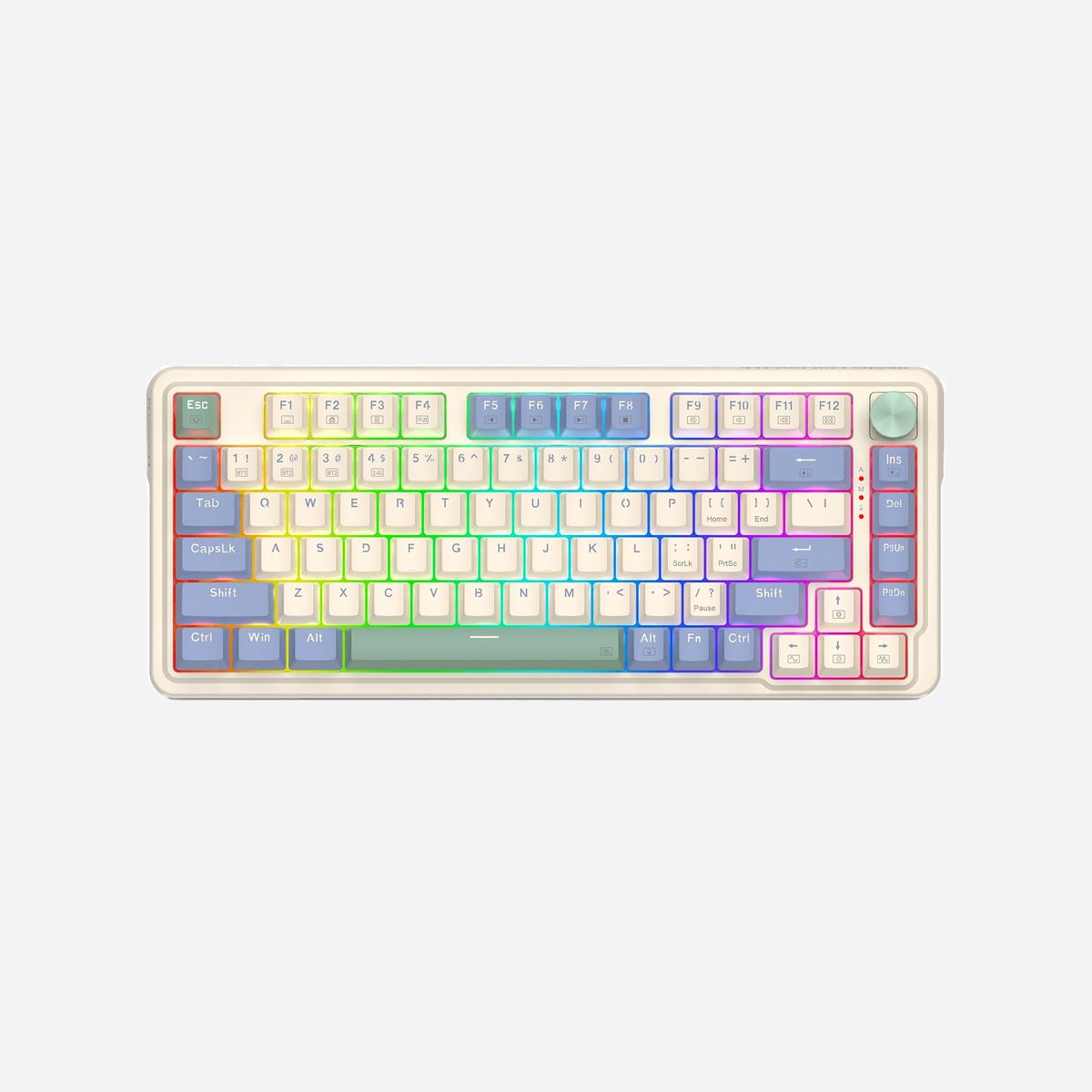 REDRAGON K673CPG-RGB-PRO Ucal Pro : Clavier Mécanique USB + RF Wireless + Bluetooth, Blanc/Bleu, Câble 1.5m, Anti-ghosting, Compatible Windows/Mac/Linux - REDRAGON K673CPG-RGB-PRO Ucal Pro. Technologie de connectivité: Avec fil &sans fil, Interface de l'appareil: USB + RF Wireless + Bluetooth, Interrupteur à clé de clavier: Clavier mécanique. Longueur de câble: 1,5 m. Couleur du produit: Blanc, Bleu