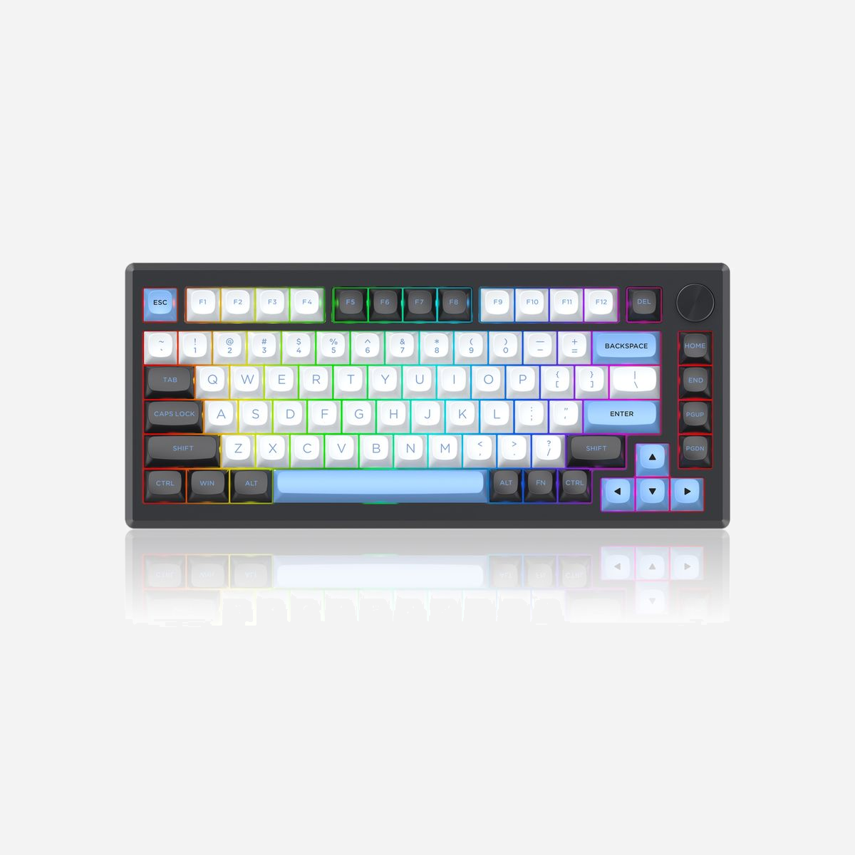 Clavier Gaming REDRAGON K732WLB-RGB-PRO URANUS PRO 65% QWERTY Multi-Langues (Anglais US/UK/International) USB + RF Wireless + Bluetooth, Rétroéclairage RGB, Compatible Windows/Mac/Linux - REDRAGON K732WLB-RGB-PRO URANUS PRO. Facteur de forme du clavier: 65%, Technologie de connectivité: Sans fil, Interface de l'appareil: USB + RF Wireless + Bluetooth, Interrupteur à clé de clavier: Clavier mécanique, Disposition des touches du clavier: QWERTY. Longueur de câble: 1,5 m. Utilisation recommandée: Gaming. Couleur du produit: Noir, Blanc