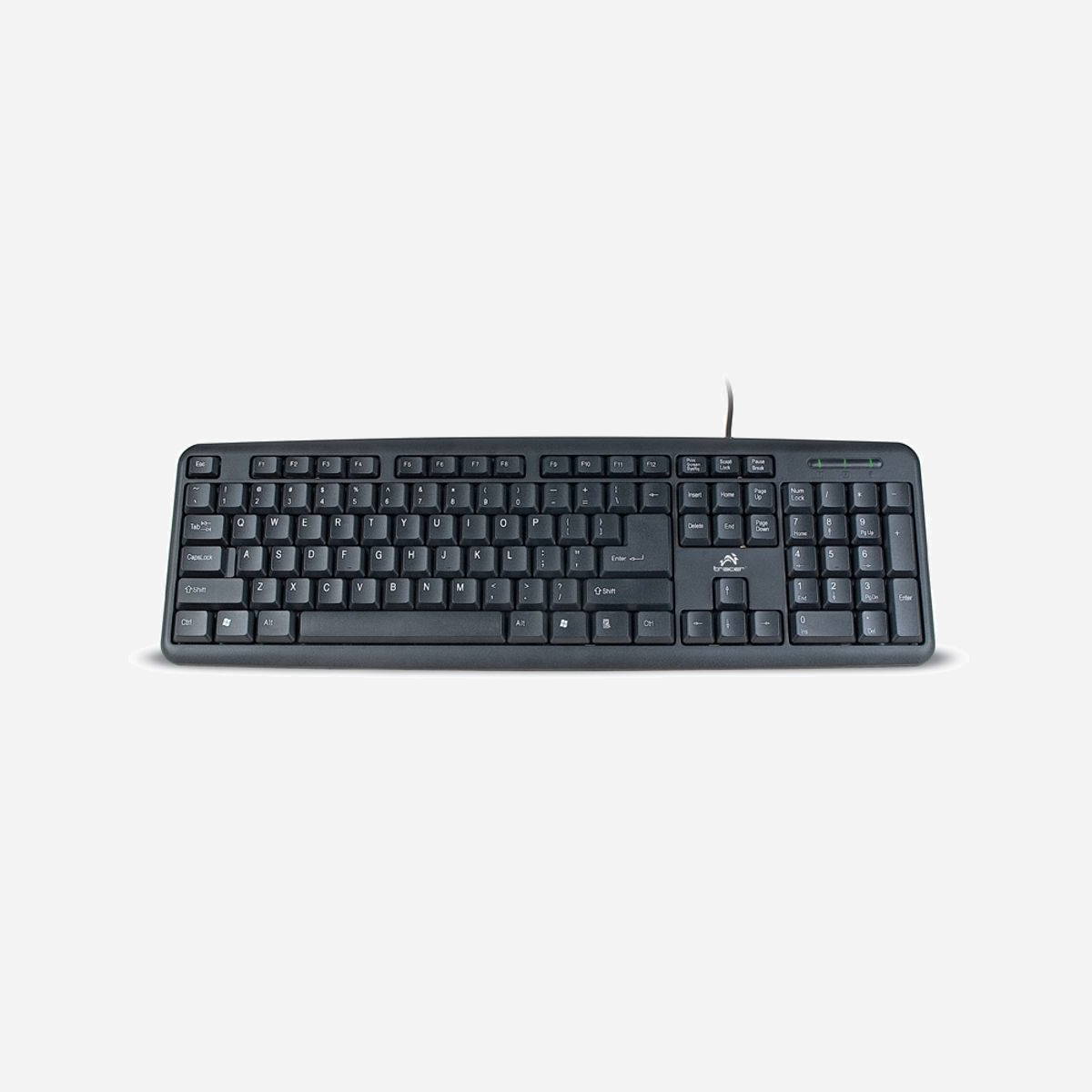 Tracer Maverick - Clavier USB Noir - Taille Réelle (100%) - Interface USB - Longueur de câble 1.4m - Compatible Windows - Usage Universel - Tracer Maverick. Facteur de forme du clavier: Taille réelle (100 %). Style de clavier: Droit. Technologie de connectivité: Avec fil, Interface de l'appareil: USB. Longueur de câble: 1,4 m. Utilisation recommandée: Universel. Couleur du produit: Noir