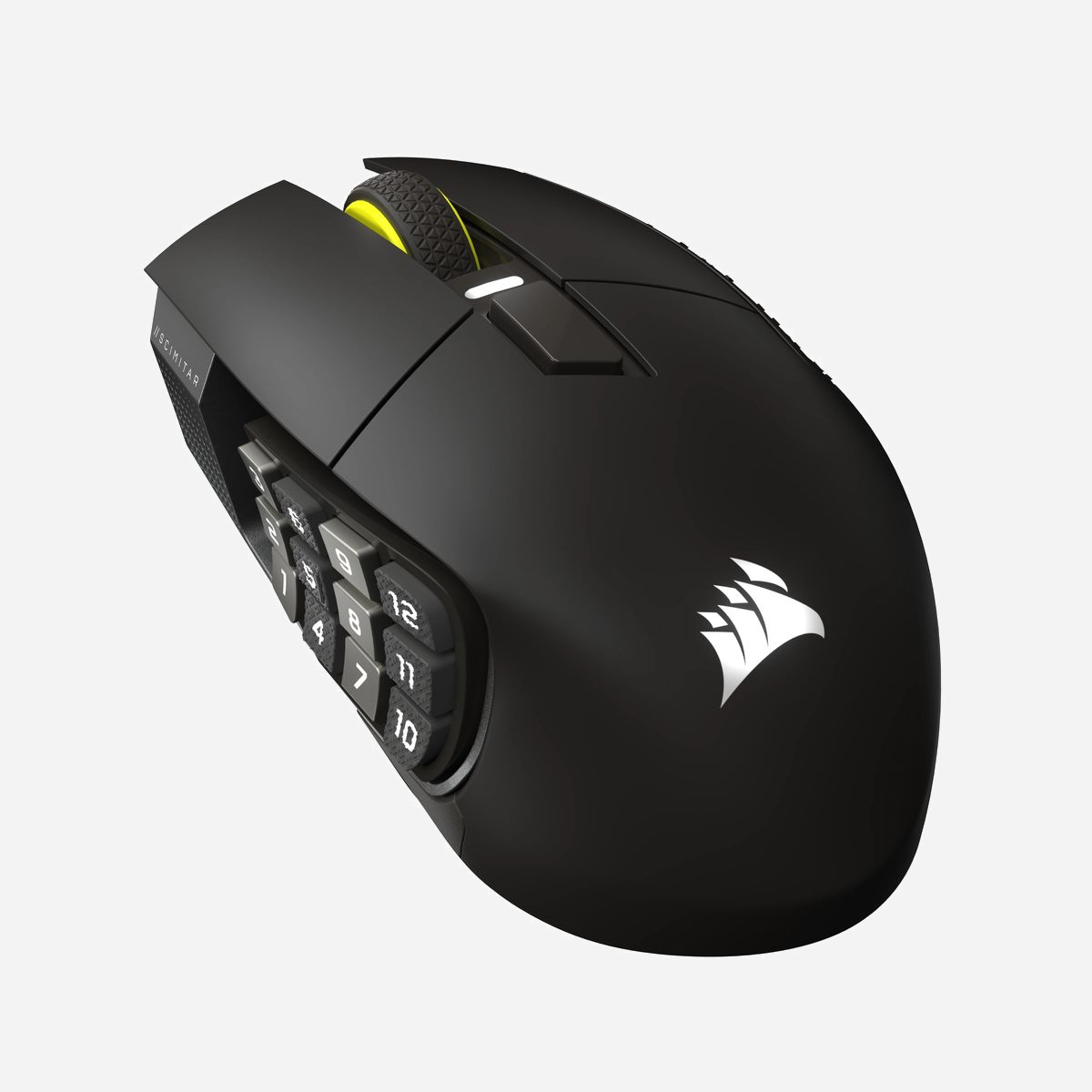 Corsair Scimitar Elite Wireless SE - Souris Gaming Droitier - Optique 33000 DPI - RF sans fil + Bluetooth - 16 Boutons Programmables - 50G - Noir - Corsair Scimitar Elite Wireless SE. Format: Droitier. Technologie de détecteur de mouvement: Optique, Interface de l'appareil: RF sans fil + Bluetooth, Résolution en mouvement: 33000 DPI, Type de boutons: Boutons poussoirs, Quantité de boutons programmables: 16, Type Scroll: Roue, Accélération (max): 50 G. Couleur de l'éclairage: Multi. Source d'alimentation: Piles. Couleur du produit: Noir