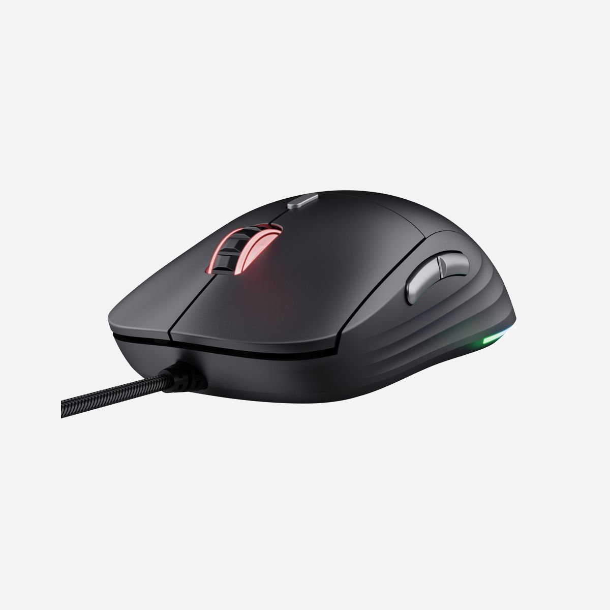 Souris Gaming Trust GXT 925 REDEX II USB Type-A Laser 10000 DPI, 6 boutons programmables, Switches Kailh 80M clics, RGB, 82g, Windows 10/11 - <b>Formule légère et robuste</b><br>Tout le monde préfère maintenant les souris ultralégères aux encombrantes. Pesant 82 g seulement, la Redex II vous enlève un poids lorsque vous jouez, vous offre le confort que vous désirez et fait en sorte que vous soyez toujours paré pour une nouvelle partie. <br><br><b>La victoire associée à la durabilité</b><br>Vous gagnez, la planète y gagne aussi. Au design durable et composée de 55 % de plastique recyclé, cette souris vous fait choisir plus consciencieusement vos équipements de jeu.<br><br><b>La précision avant tout</b><br>Contrôlez chaque mouvement avec le capteur optique réglable haute précision de la Redex II. Pouvant atteindre des vitesses de 10 000 DPI, cette souris vous prépare à des parties intenses, des réactions rapides et des victoires ininterrompues. <br><br><b>Partenaire de longue durée</b><br>Vous n'avez pas à craindre que cette souris s'arrête de fonctionner. Avec les interrupteurs Kailh durables supportant jusqu’à 80 millions de clics, cette souris vous permettra de jouer très longtemps. <br><br><b>Illuminez votre vie</b><br>Jouez les vedettes et rayonnez, grâce à la triple zone d'éclairage RGB intégral de la Redex II. Avec son éclairage sur les côtés, sa molette de défilement et son logo, cette souris vous offre jusqu'à 16,8 millions de couleurs différentes (nous ne savions même pas qu'il en existait autant !) pour du gaming ultra-tendance.