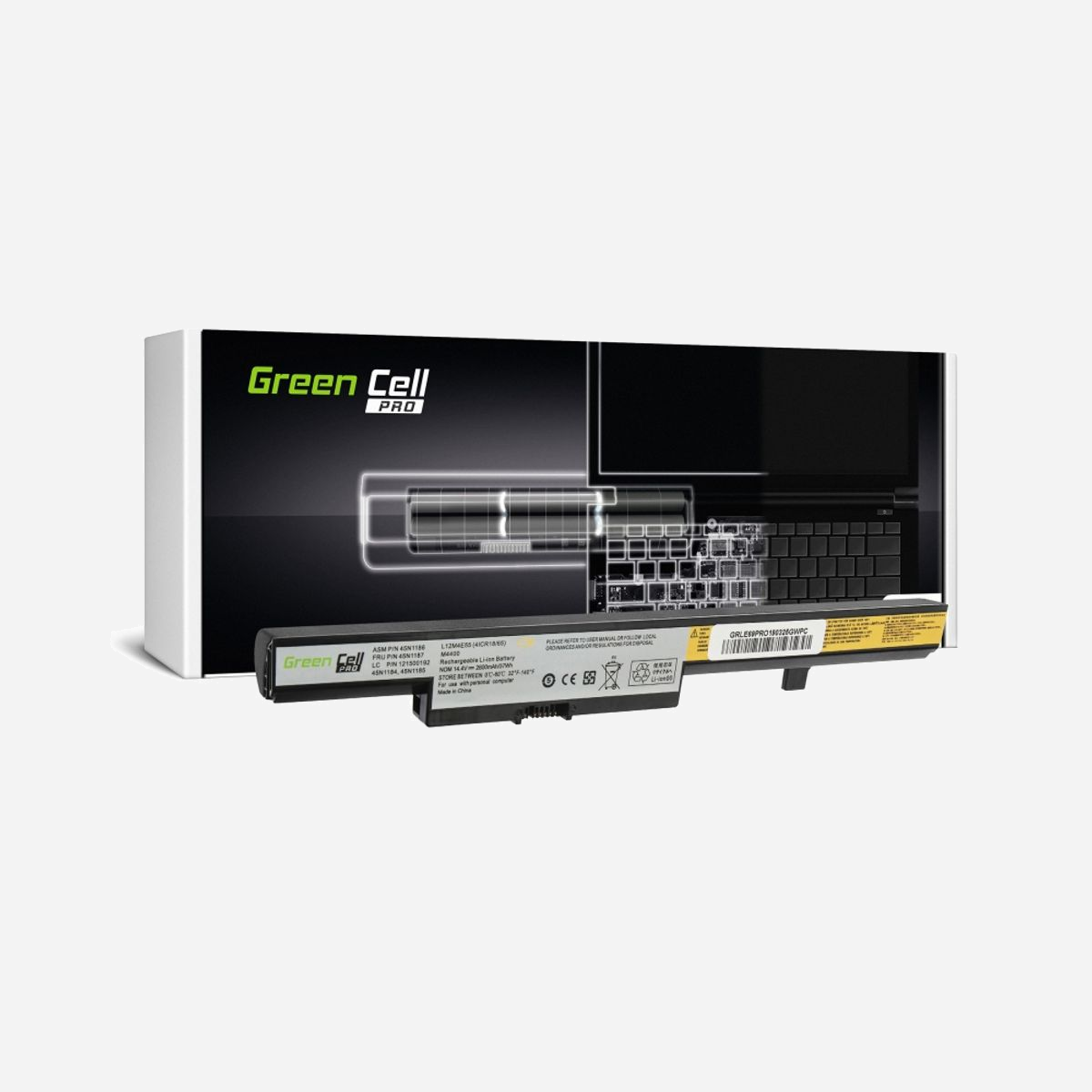 Batterie Green Cell LE69PRO 14.8V 2600mAh Li-Ion 4 cellules pour Lenovo B50, B50-30, B50-45, B50-70, B50-80, B51-80, E50-80 - Green Cell LE69PRO. Type: Batterie, Compatibilité de marque: Lenovo, Compatibilité: B50 B50-30 B50-45 B50-70 B50-80 B51-80 E50-80