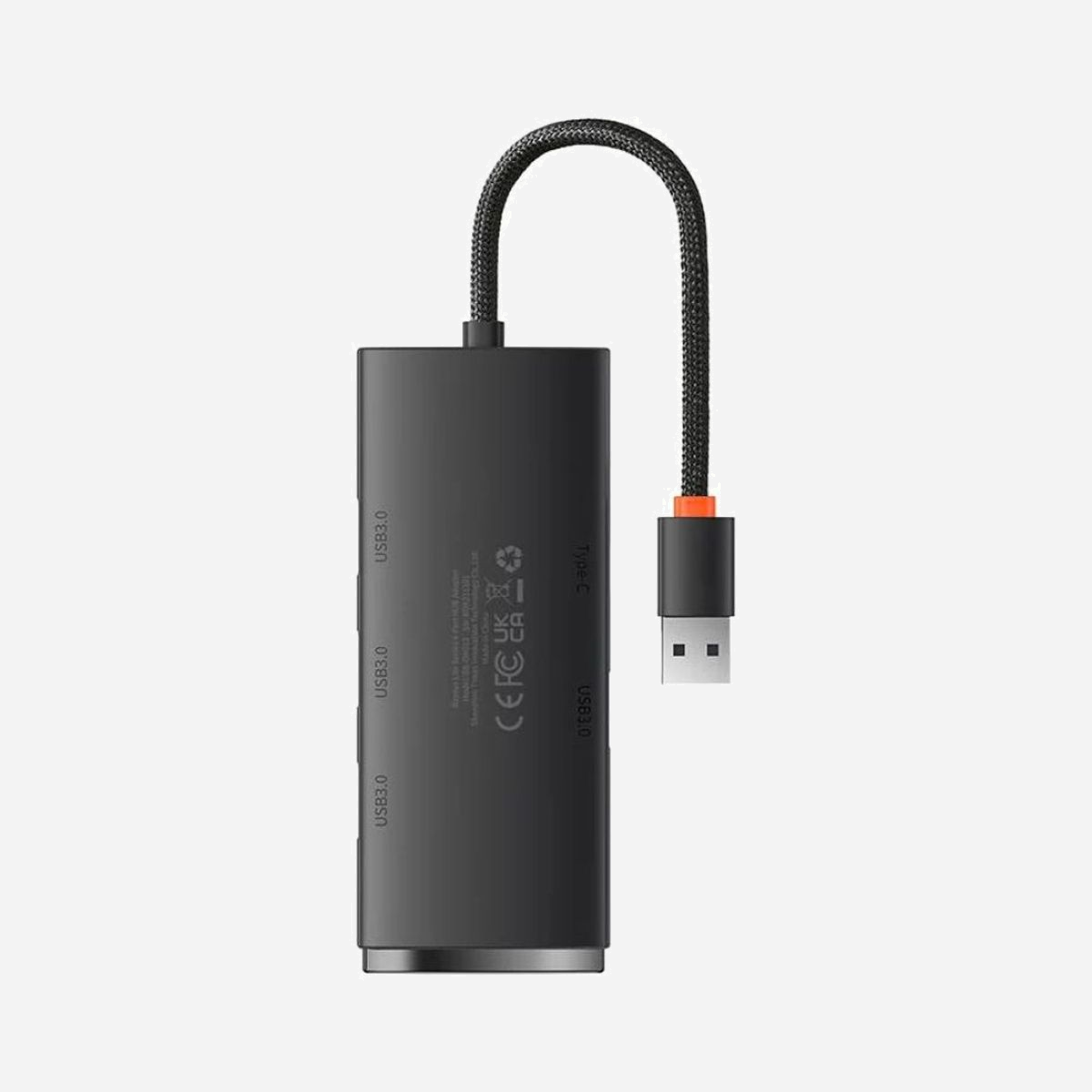 Hub USB 3.2 Gen 1 Baseus WKQX030001 Noir, 4 ports Type-A, 5000 Mbit/s, ABS, 5V 2A, Compatible Windows/macOS/Linux, 44x110x14mm - Baseus WKQX030001. Interface de l'hôte: USB 3.2 Gen 1 (3.1 Gen 1) Type-A, Interfaces Hub: USB 3.2 Gen 1 (3.1 Gen 1) Type-A. Taux de transfert de données: 5000 Mbit/s, Couleur du produit: Noir, Matériau du boîtier/corps: Acrylonitrile-Butadiène-Styrène (ABS). Tension d'entrée: 5 V, Courant d'entrée: 2 A. Largeur: 44 mm, Profondeur: 110 mm, Hauteur: 14 mm. Quantité: 1 pièce(s), Type d'emballage: Boîte