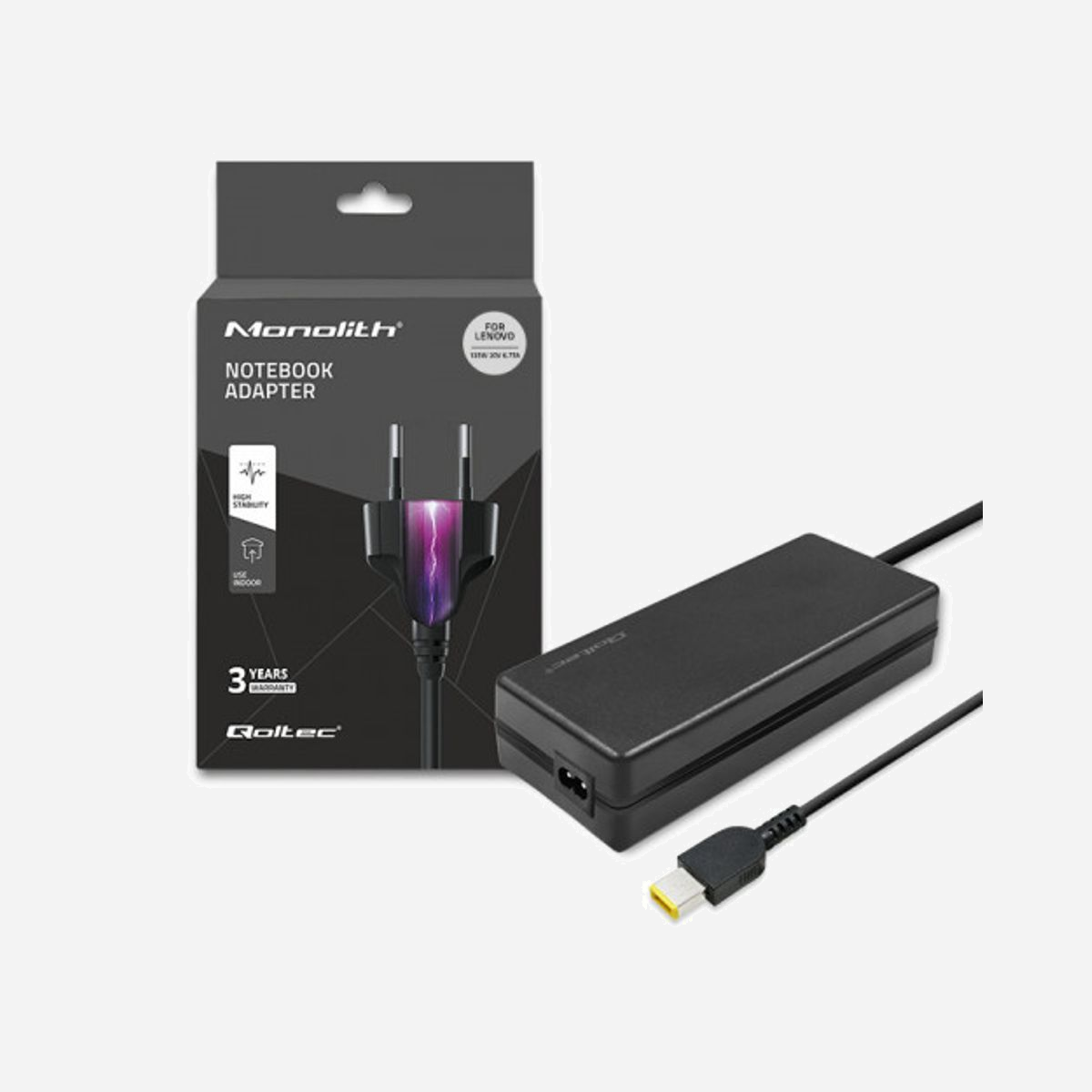Qoltec 51031 Adaptateur Secteur Interne 135W pour Ordinateur Portable, 220-240V, 20V 6.75A, Protections Surtension/Surchauffe/Court-circuit, Compatible IBM/Lenovo - Qoltec 51031. Utilité: Ordinateur portable, Type d'alimentation d'énergie: Intérieure, Tension d'entrée: 220 - 240 V. Couleur du produit: Noir. Longueur de câble: 1,4 m, Largeur: 153 mm, Profondeur: 67 mm. Largeur du colis: 130 mm, Profondeur du colis: 240 mm, Hauteur du colis: 50 mm. Quantité: 1 pièce(s)