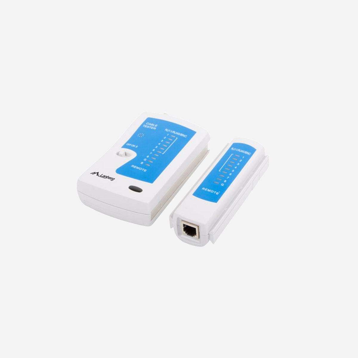 Lanberg NT-0401 Testeur de Câble Réseau UTP/STP RJ-11/RJ-12/RJ-45, Longueur Max 250m, Alimentation 9V, Dimensions 102x28x105mm - Lanberg NT-0401. Type de produit: Testeur de câble UTP/STP, Connecteurs pris en charge: RJ-11, RJ-12, RJ-45, Longueur maximale du câble: 250 m. Tension des piles: 9 V. Largeur: 102 mm, Profondeur: 28 mm, Hauteur: 105 mm
