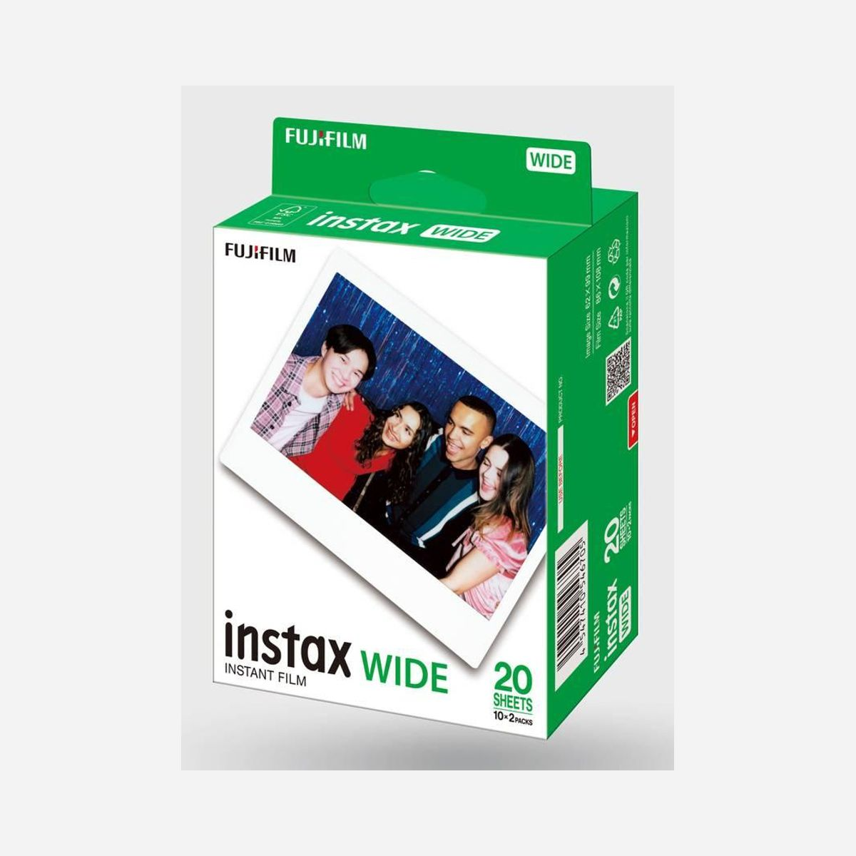 Fujifilm Instax WIDE Film - Pack de 20 Films instantanés, Format 108x86mm, Zone d'image 99x62mm, Compatibilité Instax WIDE, Référence 16899922 - Fujifilm instax WIDE Film. Quantité: 20 pièce(s)