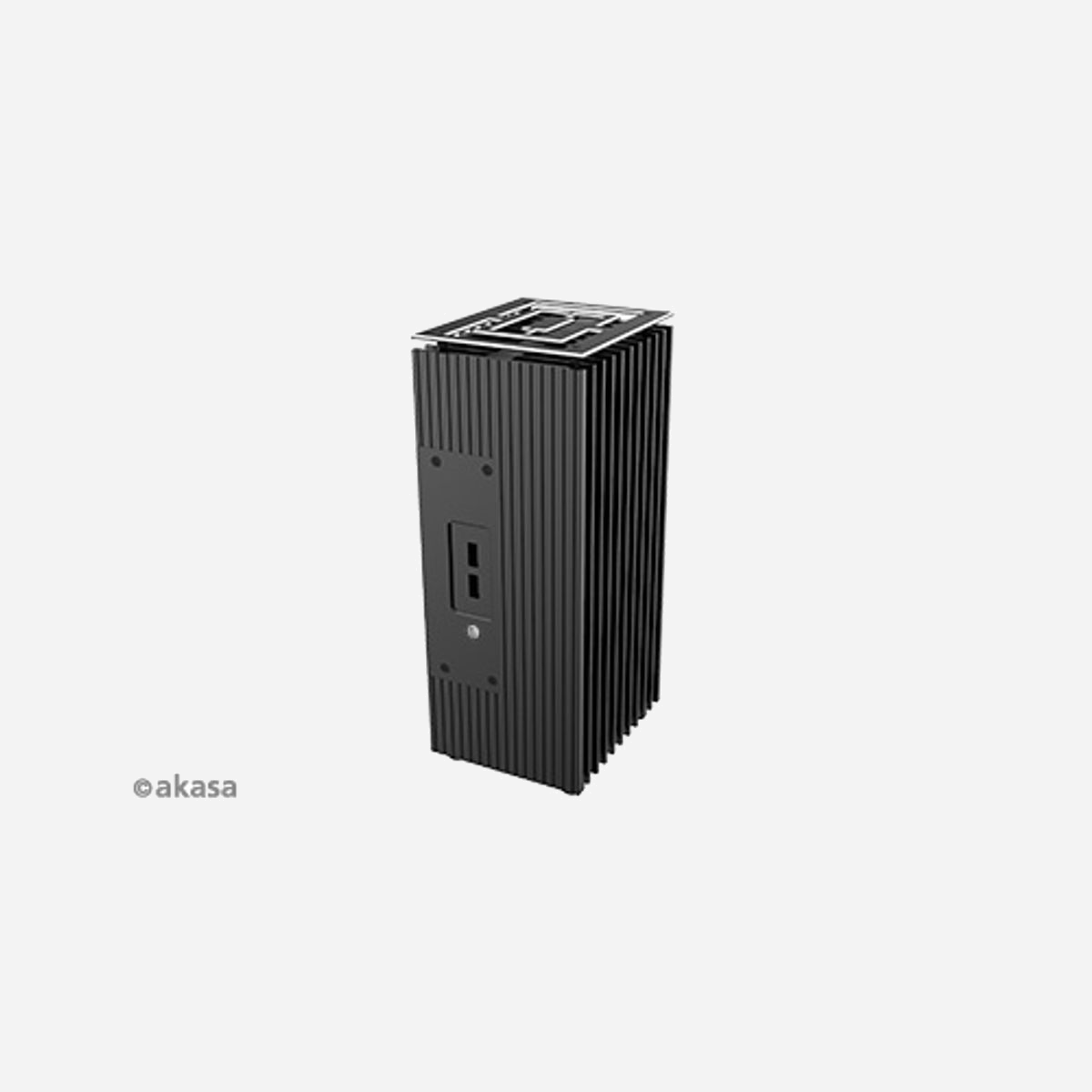 Akasa Turing TN USFF Noir A-NUC68-M1B Boîtier PC Aluminium, 1 baie 2.5", 95x113.5x247.9mm, Ports HDMI, Kensington Lock, pour Home/Bureau - Akasa Turing TN. Format: Facteur de forme ultra petit (USFF), Type: PC, Couleur du produit: Noir. Emplacement d'alimentation: Externe. Tailles de disques durs supportées: 2.5", Facteur de forme SSD: 2.5". Largeur: 95 mm, Profondeur: 113,5 mm, Hauteur: 247,9 mm