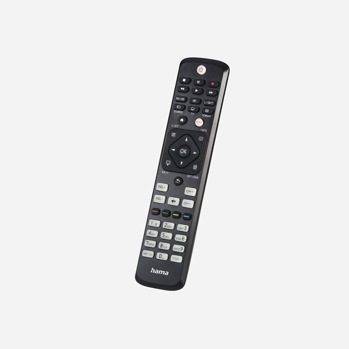 Télécommande TV Hama 00221063 IR Wireless Philips, 46 Boutons Programmables, Portée 10m, Noir, Alimentation 2xAAA, 50x25x214mm - Hama 00221063. Compatibilité de marque: Philips, Utilisation adéquate de la télécommande: TV, Interface: IR Wireless. Nombre de périphériques supportés: 1, Portée maximale: 10 m. Type d'entrée: Appuyez sur les boutons, Quantité de boutons programmables: 46