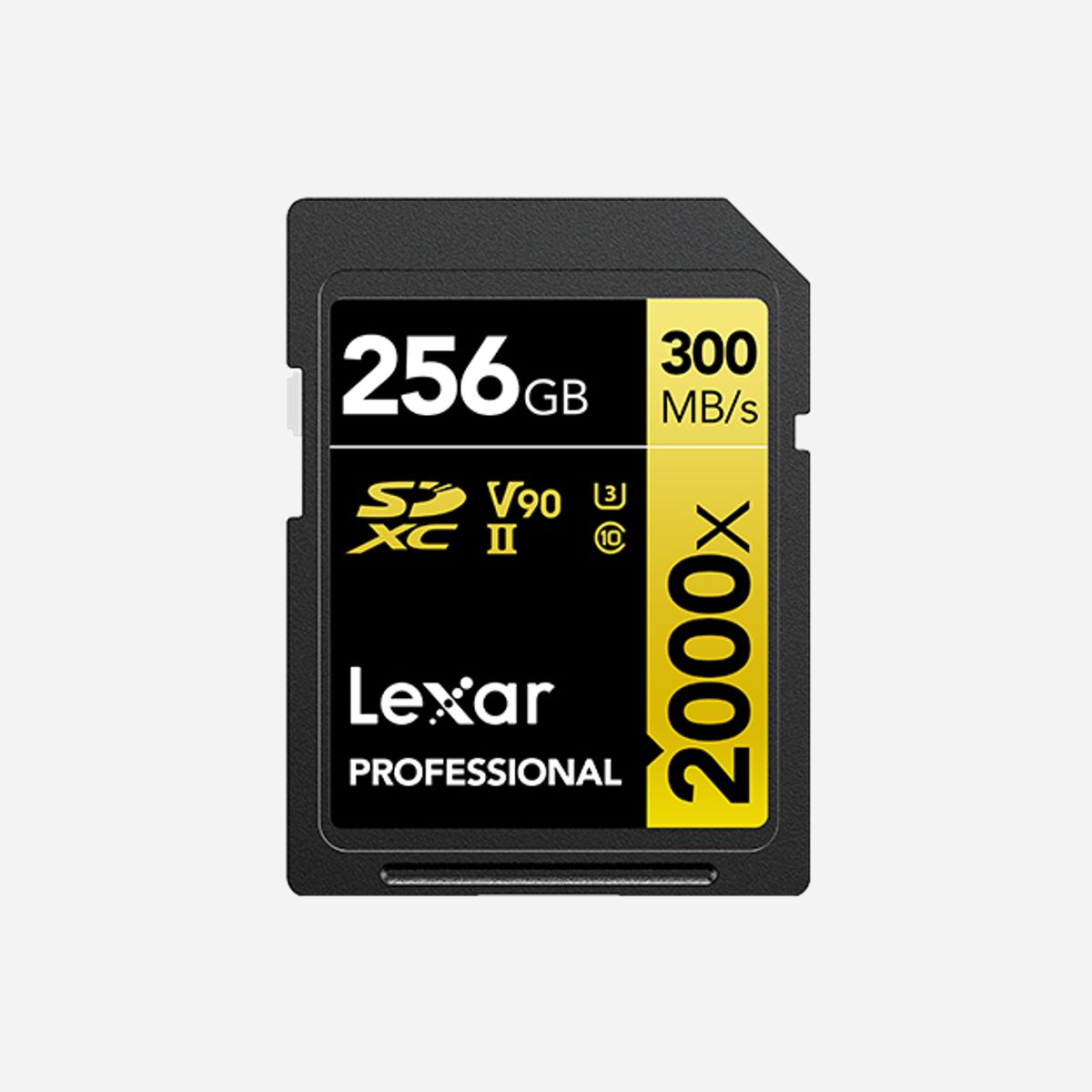 Lexar LSD2000256G-BNNNG Carte Mémoire SDXC 256 Go Classe 10 UHS-I U3 V90 Lecture 300 Mo/s Écriture 260 Mo/s, Protection Choc Température Rayons X - Lexar LSD2000256G-BNNNG. Capacité: 256 Go, Type de Carte Flash: SDXC, Classe de mémoire Flash: Classe 10, Vitesse de lecture: 300 Mo/s, Vitesse d'écriture: 260 Mo/s, Classe de vitesse UHS: Class 3 (U3), Classe de vitesse vidéo: V90. Fonctions de protection: Résistant aux chocs, Résistant à une température, Anti-vibration, Résistant aux rayons X