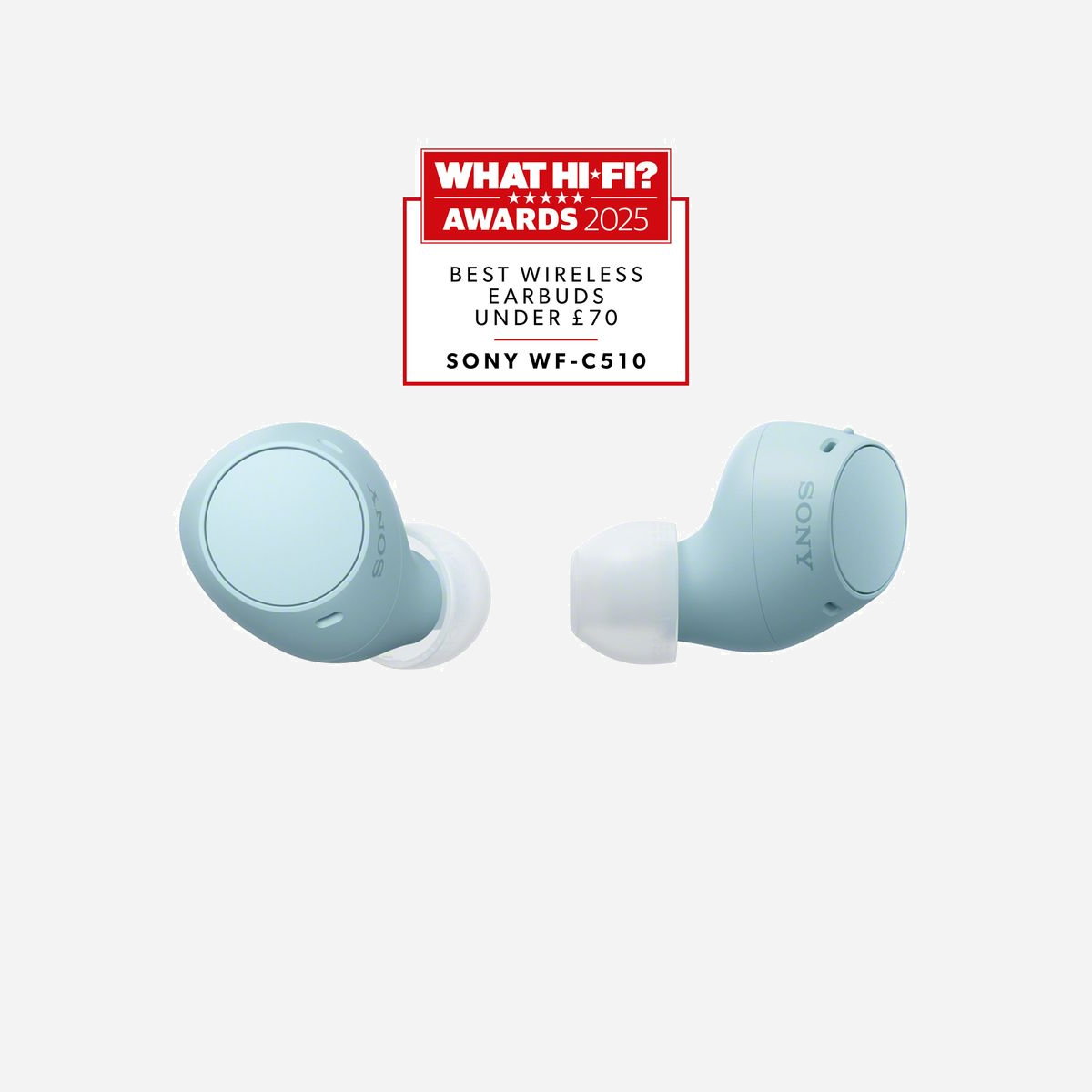 Sony WF-C510L Écouteurs True Wireless Stereo (TWS) Bluetooth 5.3 Bleu - Autonomie 11h (ANC désactivé), IPX4, 20-20000 Hz, 6mm - Sony WF-C510. Type de produit: Casque. Technologie de connectivité: True Wireless Stereo (TWS), Bluetooth. Utilisation recommandée: Appels/Musique/Sport/Au quotidien. Portée du routeur sans fil: 10 m. Poids: 31 g. Couleur du produit: Bleu