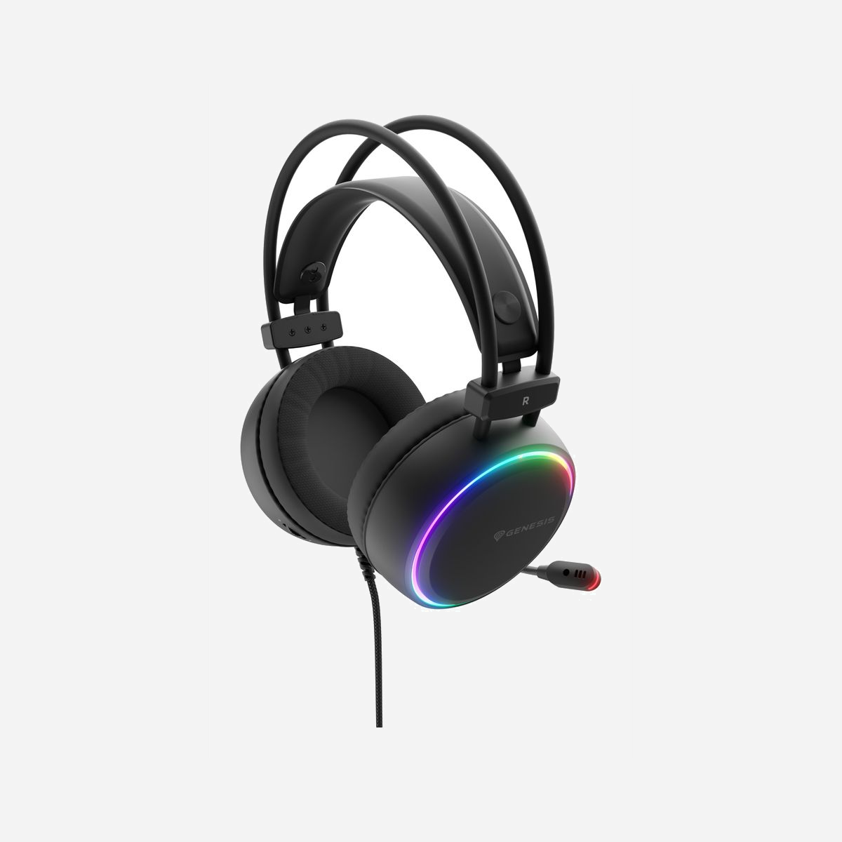Casque Gaming Filaire GENESIS NSG-2307 Circum-aural 20-20000Hz, USB Type-A, Microphone Boom -42dB, Câble 2.2m, Rétroéclairage Multicolore - GENESIS NSG-2307. Type de produit: Casque. Technologie de connectivité: Avec fil. Utilisation recommandée: Gaming. Fréquence des écouteurs: 20 - 20000 Hz. Longueur de câble: 2,2 m, Couleur du produit: Noir