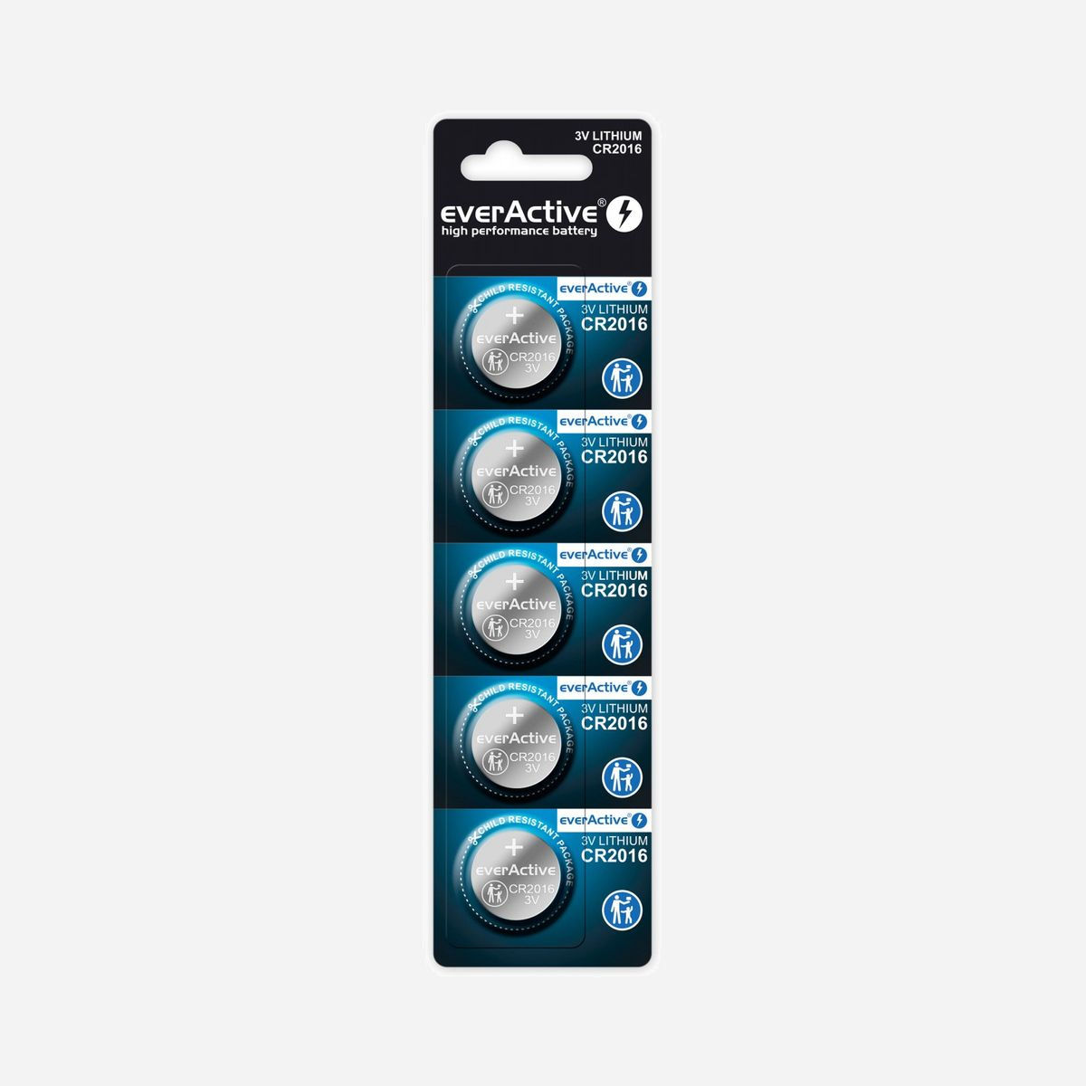 Everactive CR20165BL - Pile Lithium 3V 75mAh non rechargeable, Lot de 5, Format CR2016, Autonomie 10 ans - Everactive CR20165BL. Type de batterie: Batterie à usage unique, Taille(s) de la batterie: CR2016, Technologie batterie: Lithium