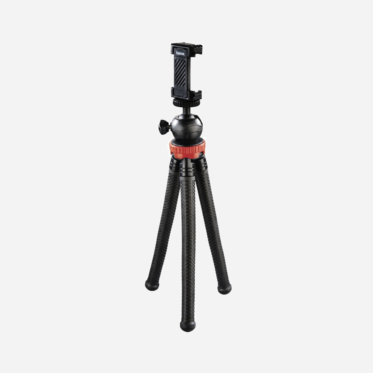Hama FlexPro Trépied Aluminium pour Smartphone/Action Caméra, 3 Pieds, Hauteur 16-27cm, Montage 1/4", Tête Ball, Noir/Rouge, Réf: 00004608 - Hama "FlexPro". Nombre de jambes: 3 pieds. Hauteur (max): 27 cm, Hauteur (min): 16 cm. Couleur du produit: Noir, Rouge