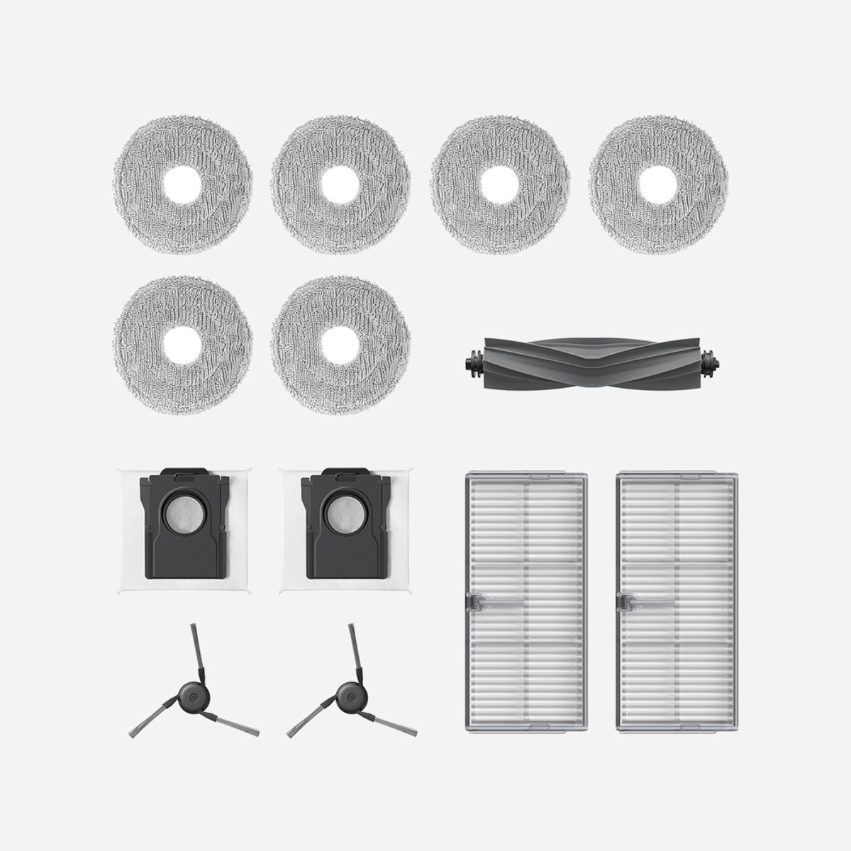 Dreame RAK49 Kit 13 Accessoires pour Aspirateur Robot X40 Ultra/L40 Ultra : 2 Sacs, 2 Filtres, 3 Brosses, 6 Claviers - Dreame RAK49. Type de produit: Kit d'accessoires, Adapté au type d'aspirateur: Aspirateur robot, Compatibilité de marque: Dreame. Quantité: 13 pièce(s), Nombre de sacs aspirateurs: 2 pièce(s), Nombre de filtres: 2 pièce(s)