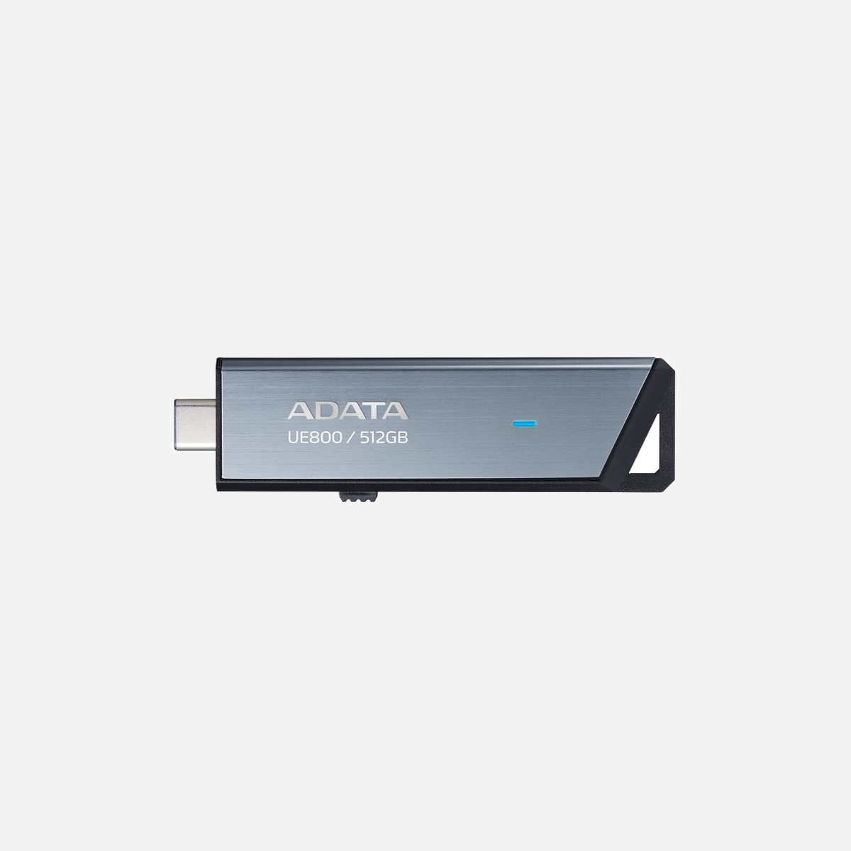 ADATA UE800 512Go USB Type-C 3.2 Gen 2, Lecture/Ecriture 1000Mo/s, Format Slide, Corps Métal Argent, Compatibilité Windows/macOS/Linux - ADATA UE800. Capacité: 512 Go, Interface de l'appareil: USB Type-C, Version USB: 3.2 Gen 2 (3.1 Gen 2), Vitesse de lecture: 1000 Mo/s, Vitesse d'écriture: 1000 Mo/s. Format: Slide. Poids: 13 g. Couleur du produit: Argent