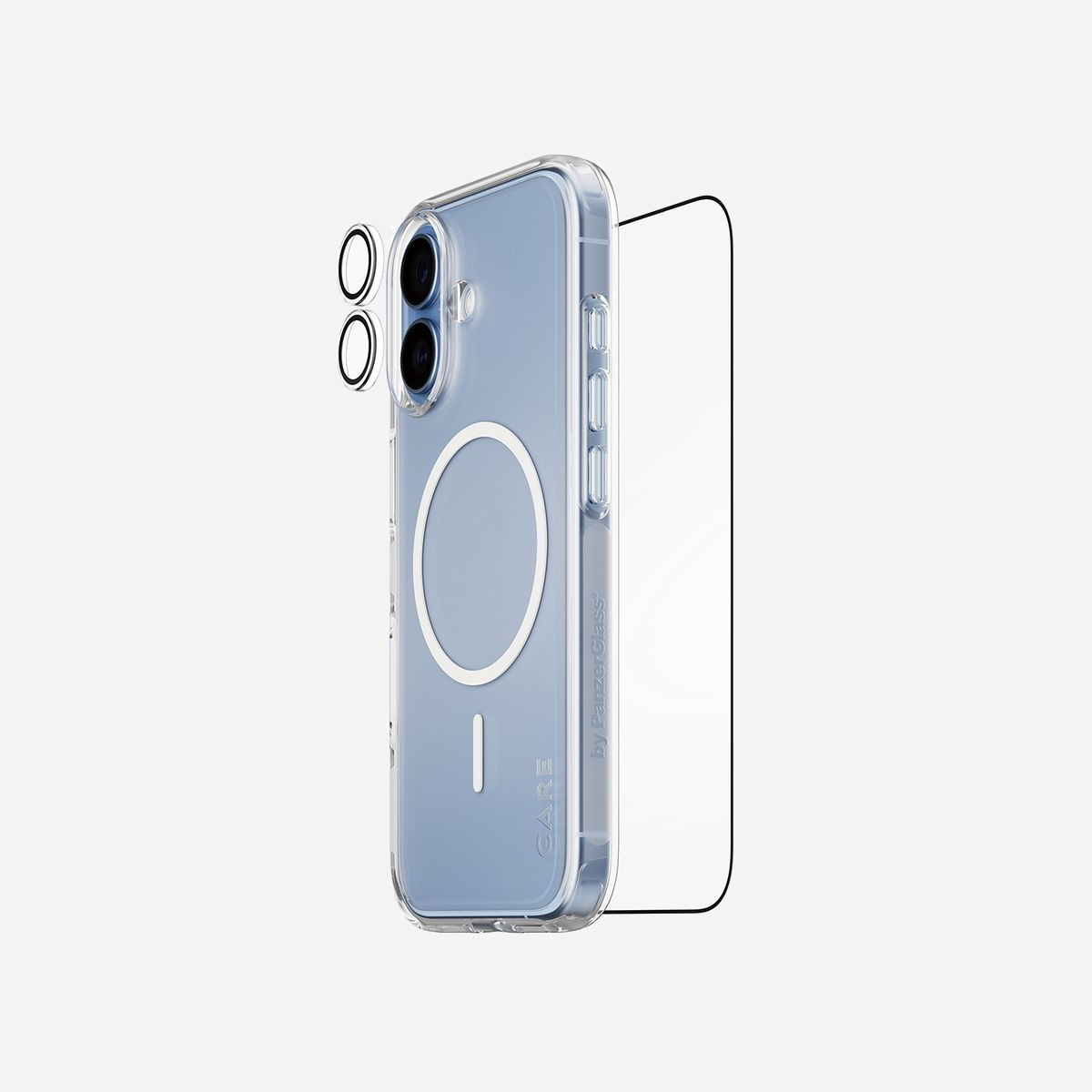 PanzerGlass Protection d'écran iPhone 17 Verre Trempé Transparent 0.71mm, Résistant Rayures/Chocs, PET/Silicone, Application à Sec, 145.8x67.6mm - PanzerGlass ® | CARE by ® 3-in-1 Flagship Explorer Bundle iPhone 17. Compatibilité de marque: Apple, Compatibilité: Apple - iPhone 17. Application à sec. Fonctions de protection: Résistant aux rayures, Résistant aux chocs. Matériel: Verre trempé, Polyéthylène téréphthalate (PET), Silicone, Couleur du produit: Transparent. Quantité: 1 pièce(s)