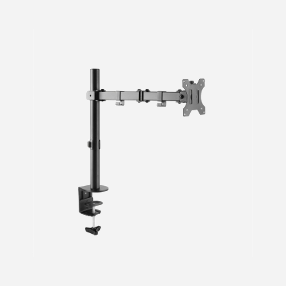 Support Bureau ART L-01X Noir pour écran 13"-32", Pince, VESA 75x75/100x100mm, Inclinaison -45°/+45°, Rotation -90°/+90°, Charge Max 8kg - ART L-01X. Montage: Pince, Capacité de charge maximale: 8 kg, Taille minimale de l'écran: 33 cm (13"), Taille maximale de l’écran: 81,3 cm (32"), Compatibilité interface de montage (min): 75 x 75 mm, Compatibilité interface de montage (max): 100 x 100 mm. Plage de l'angle d'oscillation: -90 - 90°, Angle d'inclinaison: -45 - 45°. Couleur du produit: Noir