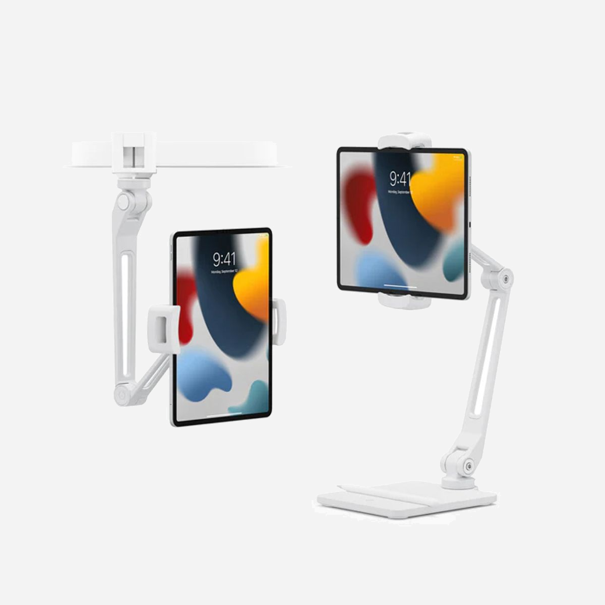 Twelve South HoverBar Duo - Support Actif Universel pour Mobile/Tablette (Clamp, Blanc, 0-381mm, max 22cm/12.7cm) - Compatible iPad/iPhone - Twelve South HoverBar Duo. Type d'appareil mobile: Mobile/smartphone, Tablette / UMPC, Type: Support actif, Usage adapté: Bureau, Intérieure, Couleur du produit: Blanc