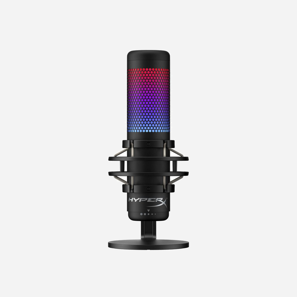 HyperX QuadCast S Microphone USB de Table -36dB 20-20000Hz, Cardioïde/Bidirectionnel/Omnidirectionnel, 16bit 48kHz, USB Type-C, Noir - HyperX QuadCast S. Type: Microphone de table, Sensibilité du microphone: -36 dB, Fréquence du microphone: 20 - 20000 Hz. Technologie de connectivité: Avec fil, Interface de l'appareil: USB, Connecteur USB: USB Type-C. Couleur du produit: Noir, Type de montage: Table, Longueur de câble: 3 m. DHT, distorsion harmonique totale: 0,05%, Impédance de sortie: 32 Ohm, Le rapport signal sur bruit (SNR): 90 dB. Source d'alimentation: USB, Tension de fonctionnement: 5 V, Consommation électrique: 229 mA