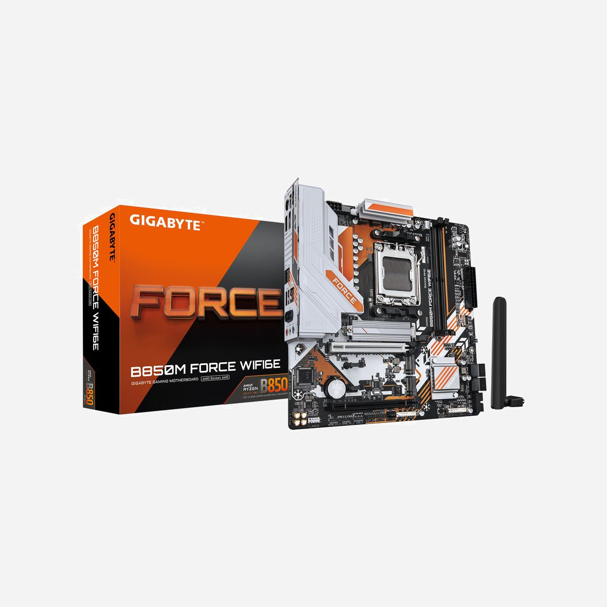 GIGABYTE B850M-FORCE-WF6E : Carte mère micro ATX AMD AM5 Ryzen 9000, DDR5 9600MHz (OC), 1x M.2 PCIe 5.0, 2x M.2 PCIe 4.0, Wi-Fi 6E, 2.5GbE LAN - Améliorez votre expérience informatique avec les gammes de cartes mères renommées de GIGABYTE : AORUS, AERO et GIGABYTE. Dotées de designs innovants et de fonctionnalités avancées, ces cartes offrent des performances et une fiabilité exceptionnelles. Que vous soyez un joueur, un créateur de contenu ou un professionnel, nos gammes répondent à vos besoins, en garantissant une qualité sans compromis et une technologie de pointe.