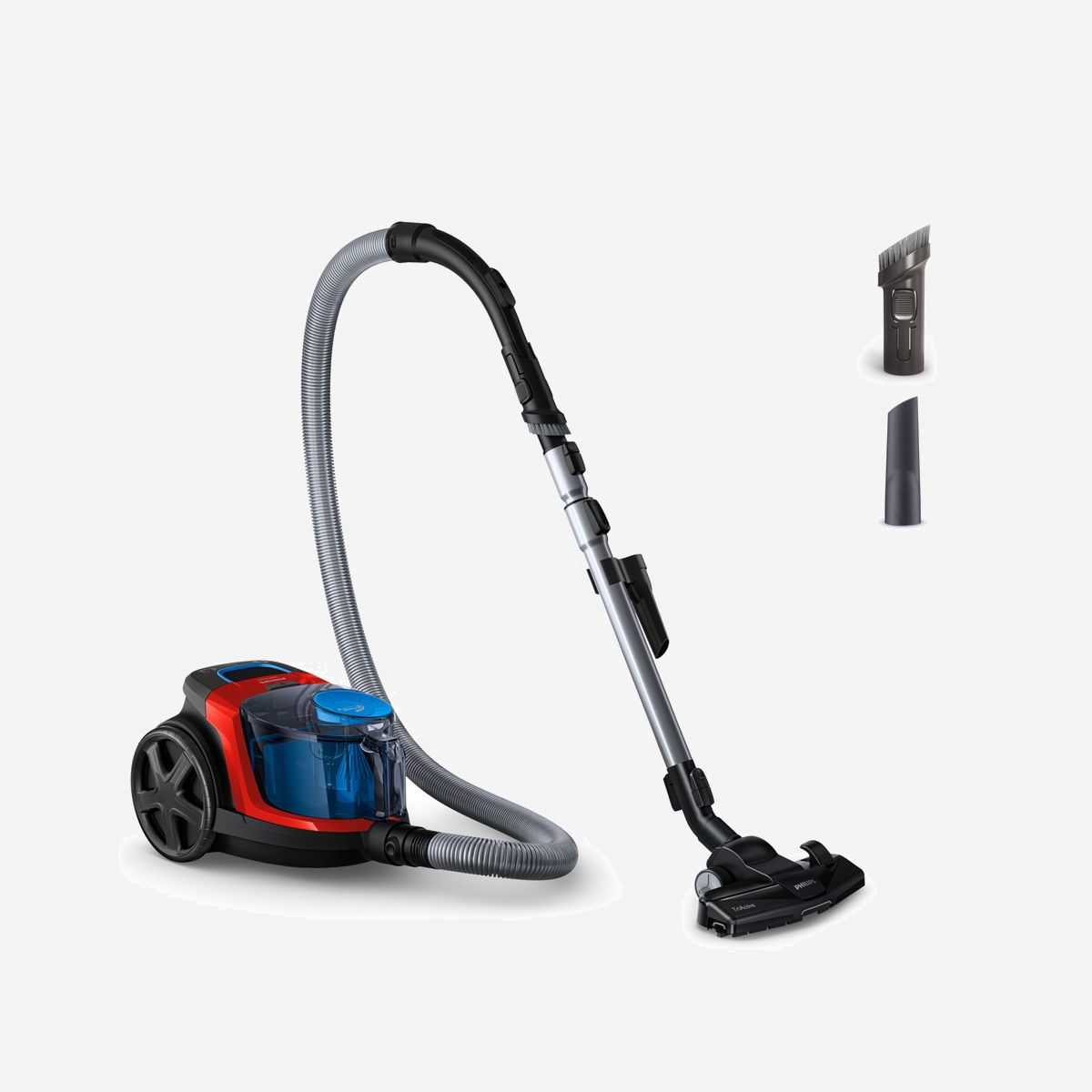 Philips Série 3000 FC9330/09 Aspirateur traineau sans sac 900W PowerCyclone 5, bac 1.5L, filtre HEPA 13, tube télescopique métal, rayon 9m, niveau sonore 76dB. - <b>Vidage hygiénique d'une seule main</b><br><br><br><b>Aspire 99,9 %* de la poussière fine</b><br>L’aspirateur sans sac Philips Série 3000 est doté d’un moteur puissant de 900W et de la technologie PowerCyclone 5, il garantit une puissance d’aspiration constante, capturant jusqu’à 99,9 % des poussières fines. Grâce à sa brosse TriActive à triple action, cet aspirateur traineau nettoie en profondeur tous types de surfaces. Compact, maniable et léger (4.5 kg), l'aspirateur dispose d’un tube télescopique en métal, d’un rayon d’action de 9 mètres, et d’un bac à poussière de 1.5 L facilement vidable d’une seule main, sans contact avec la saleté.