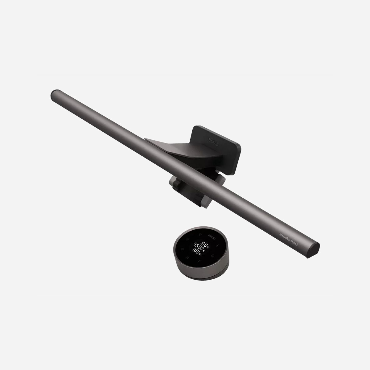 BenQ ScreenBar Halo 2 Gris : Lampe de bureau LED USB 5V 3A (500x143x109mm, 800g), IRC 95, ABS/Aluminium/PC, 2 LED, Réf. 9H.W4PWT.ES1 - BenQ ScreenBar Halo 2. Couleur du boîtier: Gris, Matériau du boîtier/corps: Acrylonitrile-Butadiène-Styrène (ABS), Aluminium, Polycarbonate (PC). Source d'alimentation: USB, Tension CC: 5 V, Actuel: 3 A. Largeur: 500 mm, Profondeur: 143 mm, Hauteur: 109 mm. Poids du paquet: 1,8 kg