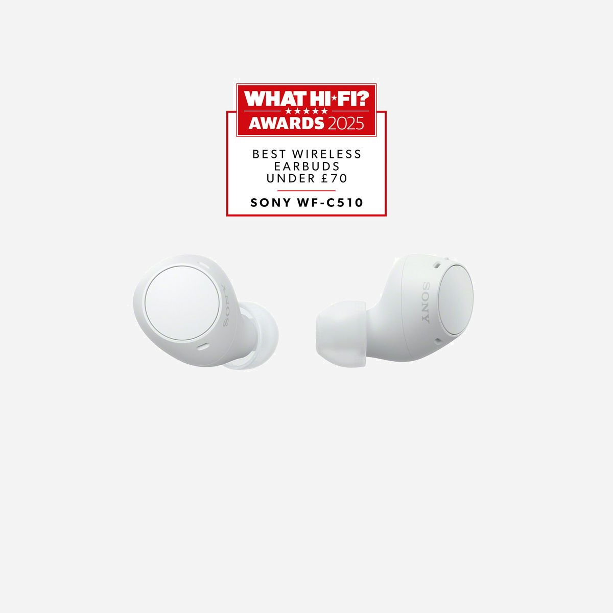 Sony WF-C510 Blanc : Écouteurs True Wireless Bluetooth 5.3, IPX4, Autonomie 11h (ANC Off) / 8h (ANC On), Recharge Rapide, Microphone Intégré - Sony WF-C510. Type de produit: Casque. Technologie de connectivité: True Wireless Stereo (TWS), Bluetooth. Utilisation recommandée: Appels/Musique/Sport/Au quotidien. Portée du routeur sans fil: 10 m. Poids: 31 g. Couleur du produit: Blanc