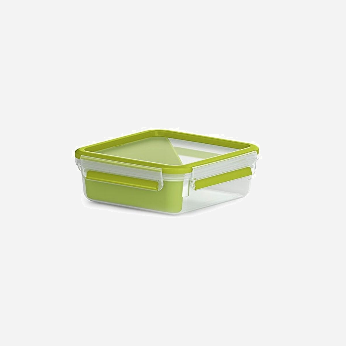 EMSA Boîte Alimentaire 518104 0.85L PP/TPE Transparent 163x163x58mm Antifuite Compatible Lave-vaisselle/Micro-ondes/Congélateur Fabrication Allemande - - Avec un compartiment triangulaire – idéal pour les sandwichs et autres snacks.