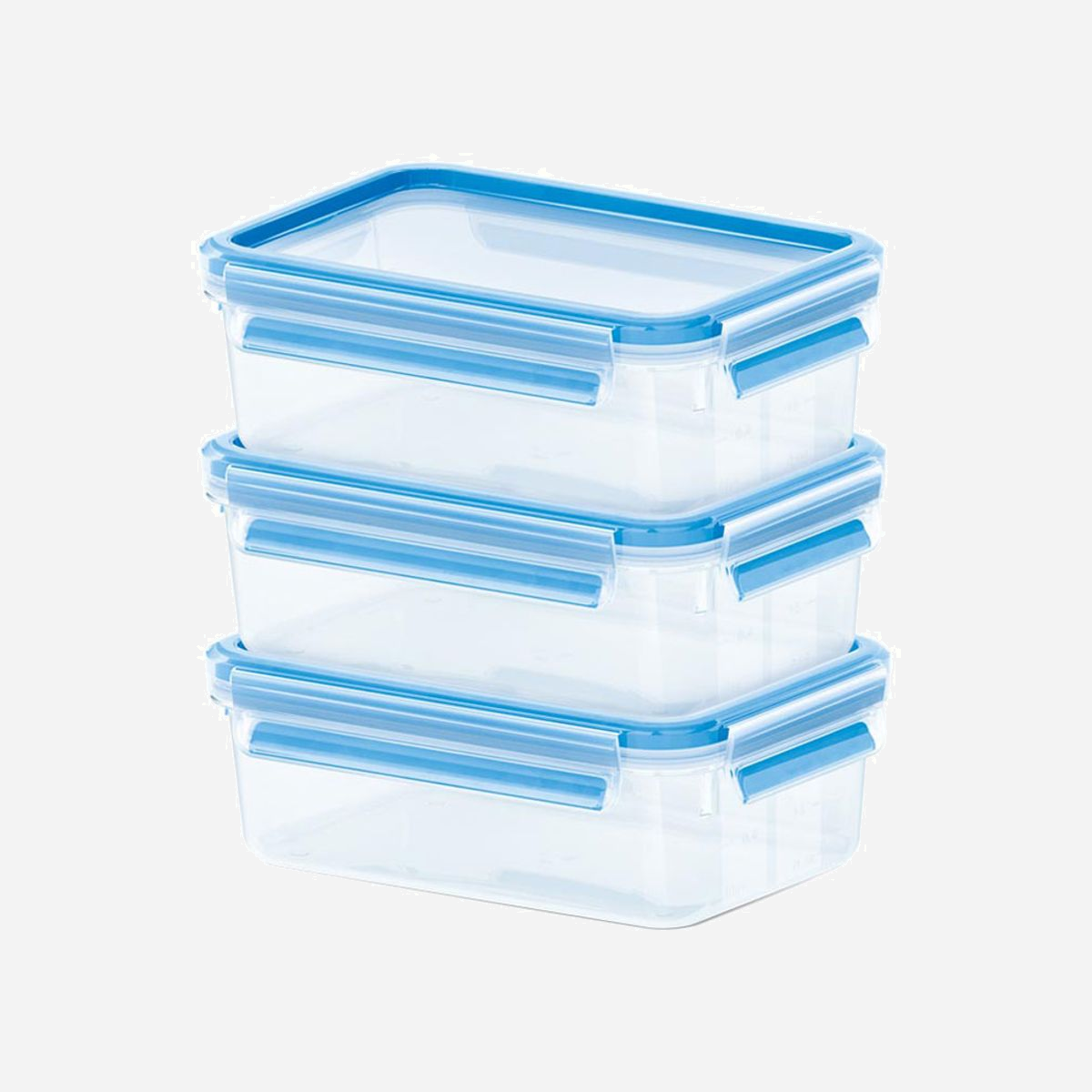 EMSA Boîte Alimentaire Rectangulaire 0.55L TPE Hermétique, Lot de 3, 113x163x164mm, Adaptée Lave-vaisselle/Congélateur/Micro-ondes, Sans BPA, Allemagne - - Préserve la fraîcheur plus longtemps – scientifiquement prouvé<br>- 100 % hermétique<br>- 100 % hygiène : pas d'interstices, pas de prolifération microbienne<br>- 100 % sécurité : certifié convenant aux aliments pour bébé<br>- Graduations intégrées