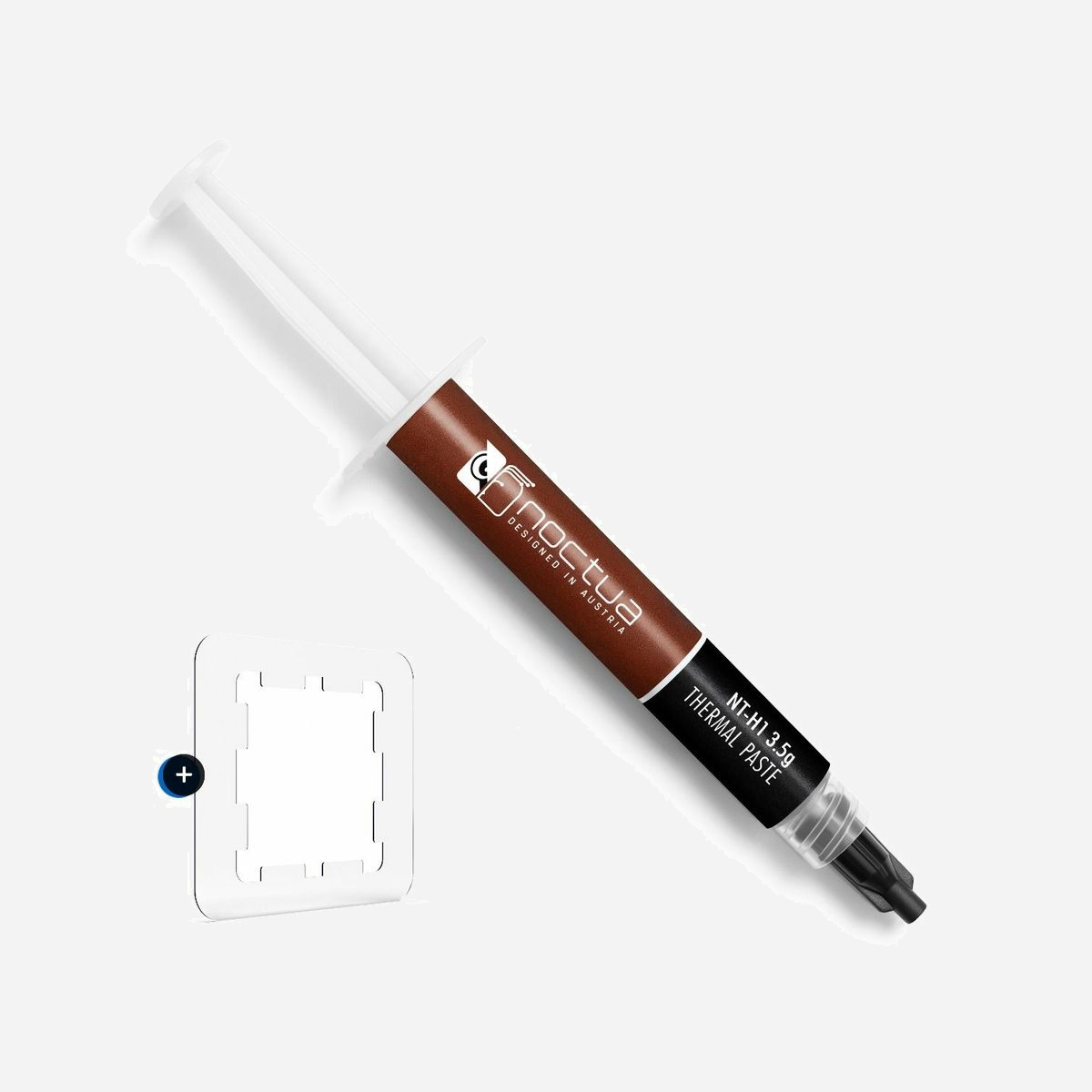 Noctua NT-H1 3.5g AM5 Edition - Pâte Thermique Grise, Densité 2.49 g/cm³, Volume 1.4 ml, Plage Température -50°C à 110°C - Noctua NT-H1 3.5g AM5 Edition. Type: Pâte thermique, Densité: 2,49 g/cm³, Couleur du produit: Gris. Volume: 1,4 ml, Poids: 3,5 g. Quantité: 1 pièce(s)
