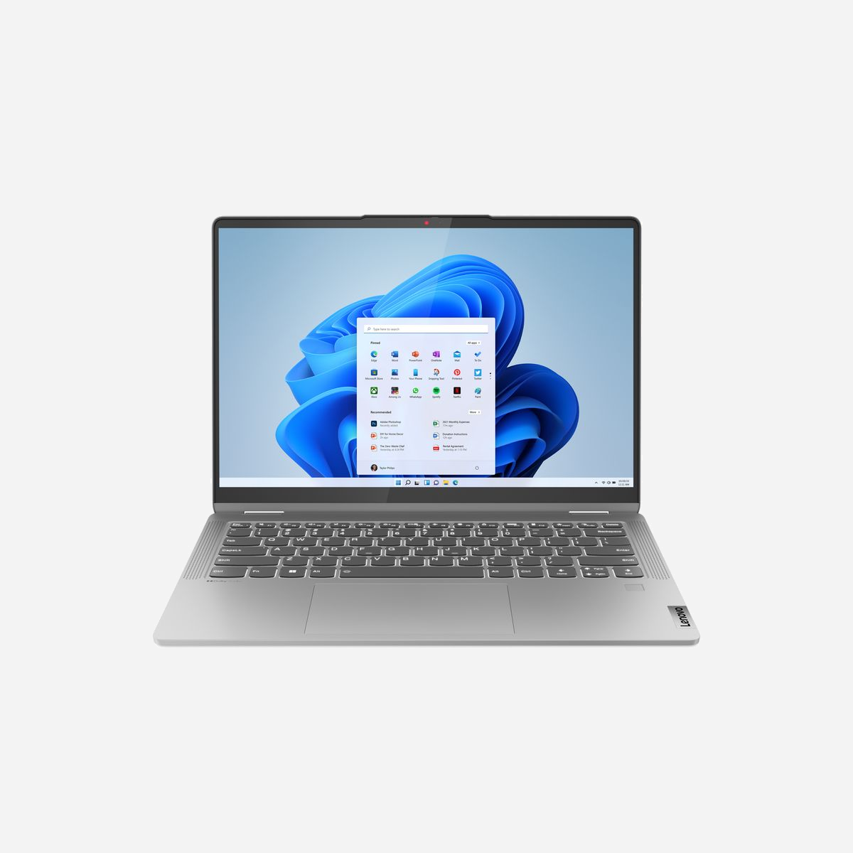 Lenovo IdeaPad Flex 5 14ABR8 Hybride 2-en-1 AMD Ryzen 5 7430U, 14" WUXGA Tactile, 8GB LPDDR4x, 512GB SSD NVMe PCIe 4.0, AMD Radeon Graphics, Windows 11 Home, Arctic Grey - Lenovo IdeaPad Flex 5 14ABR8. Type de produit: Hybride (2-en-1), Format: Convertible (pliable). Famille de processeur: AMD Ryzen™ 5, Modèle de processeur: 7430U, Fréquence du processeur: 2,3 GHz. Taille de l'écran: 35,6 cm (14"), Type HD: WUXGA, Résolution de l'écran: 1920 x 1200 pixels, Écran tactile. Mémoire interne: 8 Go, Type de mémoire interne: LPDDR4x-SDRAM. Capacité totale de stockage: 512 Go, Supports de stockage: SSD. Système d'exploitation installé: Windows 11 Home. Couleur du produit: Gris