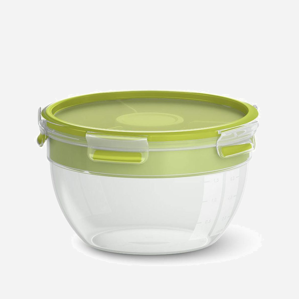 EMSA N1071300 : Lot de 3 Boîtes Rondes 2.6L (209x218x127.2mm) Polypropylène/TPE Vert/Transparent, Compatible Lave-Vaisselle/Micro-Ondes/Congélateur - EMSA N10713. Type: Boîte, Format: Rond, Capacité: 2,6 L. Largeur: 209 mm, Profondeur: 218 mm, Hauteur: 127,2 mm. Quantité: 3 pièce(s)