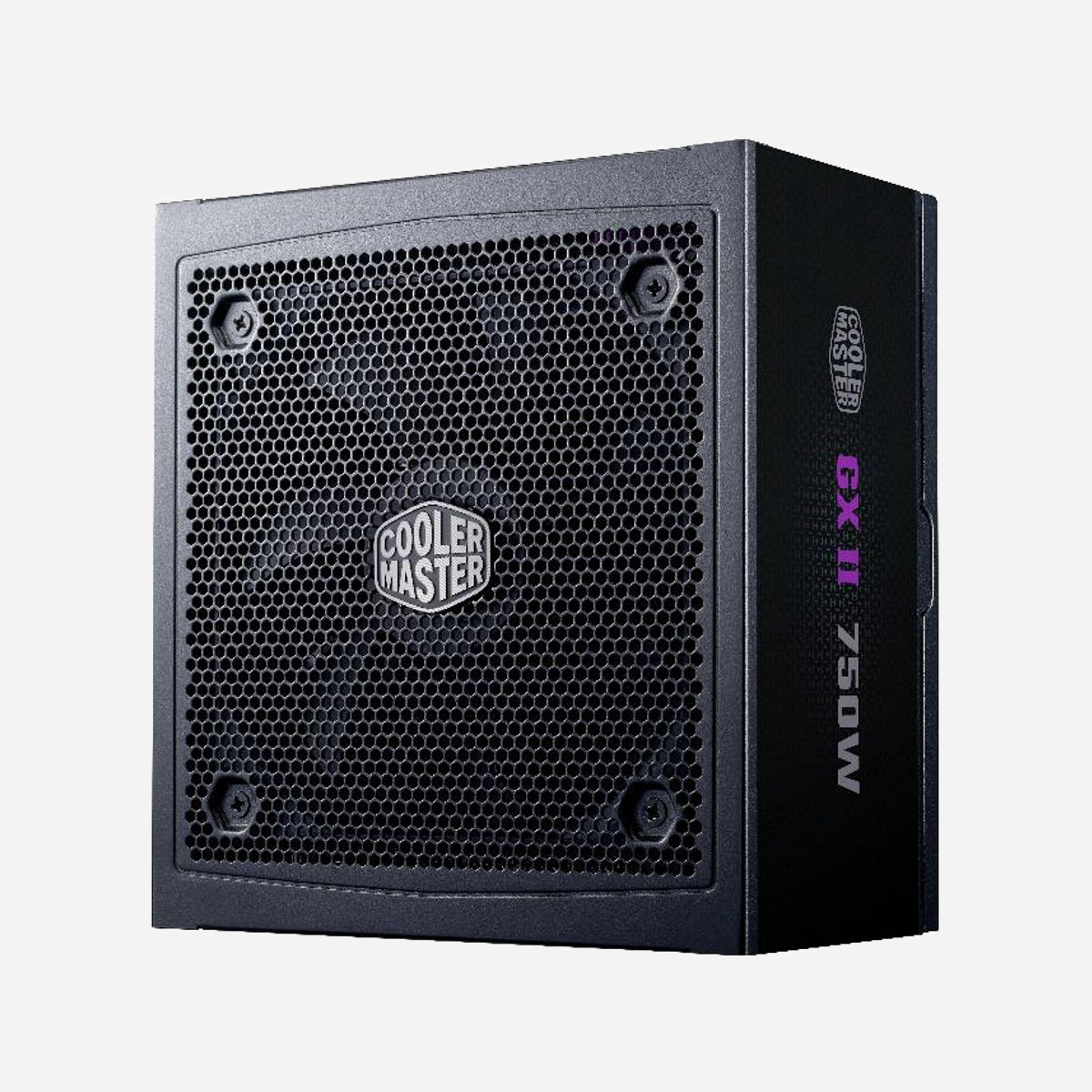 Alimentation Cooler Master GX II Gold 750W ATX3.1 80 PLUS Gold 24-pin ATX avec câbles modulaires et ventilateur 120mm pour PC de bureau - Cooler Master GX II Gold 750 ATX3.1. Puissance totale: 750 W, Tension d'entrée AC: 100 - 240 V, Fréquence d'entrée AC: 50/60 Hz. Connecteur de la carte mère: 24-pin ATX, Longueur de câble d'alimentation de carte-mère: 55 cm, Longueur du câble d'alimentation SATA: 500,620,740 mm. Utilité: PC, Facteur de forme de l'unité d'alimentation: ATX, Certification 80 PLUS: 80 PLUS Gold. Couleur du produit: Noir, Type de refroidissement: Actif, Diamètre du ventilateur: 12 cm. Certificats de conformité: BIS, CCC, CE, EAC, Federal Communications Commission (FCC), KC, RCM, RoHS, TÜV mark, UKCA
