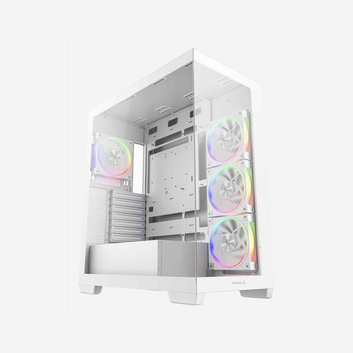 Boîtier PC DeepCool CG580 4F V2 Blanc - Midi Tower ATX/microATX/ITX - 3x 120mm latéraux, 1x 120mm arrière - USB 3.2 Gen 1/Gen 2 Type-A/Type-C - Acier SGCC/ABS/Verre Trempé - DeepCool CG580 4F V2. Format: Midi Tower, Type: PC, Couleur du produit: Blanc. Emplacement d'alimentation: Bas, Facteurs de forme d'alimentation pris en charge: ATX, PS2. Ventilateurs latéraux installés: 3x 120 mm, Pris en charge des diamètres des ventilateurs latérals: 120,140 mm, Ventilateurs arrières installés: 1x 120 mm. Tailles de disques durs supportées: 2.5,3.5". Largeur: 235 mm, Profondeur: 437 mm, Hauteur: 501 mm