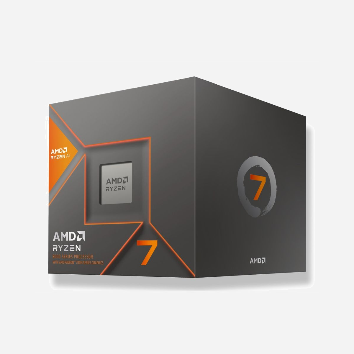AMD Ryzen 7 8700G - 8 Cores 4.2GHz Socket AM5 - Radeon 780M - DDR5 5200MHz - PCIe 4.0 - Windows 10/11, RHEL, Ubuntu - AMD Ryzen 7 8700G. Famille de processeur: AMD Ryzen™ 7, Socket de processeur (réceptable de processeur): Emplacement AM5, Lithographie du processeur: 4 nm. Unité de traitement neuronal (NPU): AMD Ryzen AI, Performances de la NPU jusqu'à: 16 TOPs. Canaux de mémoire: Double canal, Mémoire interne maximum prise en charge par le processeur: 256 Go, Types de mémoires pris en charge par le processeur: DDR5-SDRAM. Modèle d'adaptateur graphique inclus: AMD Radeon 780M, Sorties de la carte graphique prises en charge: DisplayPort 2.1, HDMI 2.1, Fréquence de base de carte graphique intégrée: 2900 MHz. Segment de marché: Bureau, Set d'instructions pris en charge: AES, AVX, AVX 2.0, AVX-512, MMX, SSE, SSE2, SSE3, SSE4.1, SSE4.2, SSSE3, Systèmes d'exploitation compatibles: Windows 10/11 x64, RHEL x86 64-bit, Ubuntu x86 64-bit