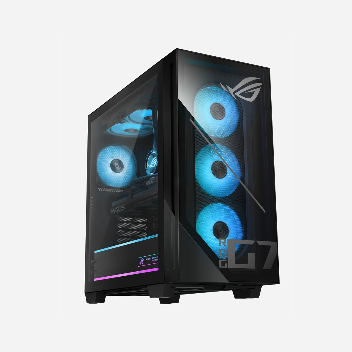 ASUS ROG G700 Tower PC AMD Ryzen 7 9800X3D 4.7GHz 8 cœurs 16 threads 32 Go DDR5-SDRAM 2 To SSD NVIDIA GeForce RTX 5070 850W Windows 11 Home 64-bit noir - ASUS ROG G700 GM700TZ-R9800X120W. Fréquence du processeur: 4,7 GHz, Famille de processeur: AMD Ryzen™ 7, Modèle de processeur: 9800X3D. Mémoire interne: 32 Go, Type de mémoire interne: DDR5-SDRAM. Capacité totale de stockage: 2 To, Supports de stockage: SSD. Modèle d'adaptateur graphique inclus: AMD Radeon Graphics, Modèle d'adaptateur graphique distinct: NVIDIA GeForce RTX 5070. Système d'exploitation installé: Windows 11 Home, Architecture du système d'exploitation: 64-bit. Alimentation d'énergie: 850 W. Type de châssis: Tower. Type de produit: PC. Couleur du produit: Noir