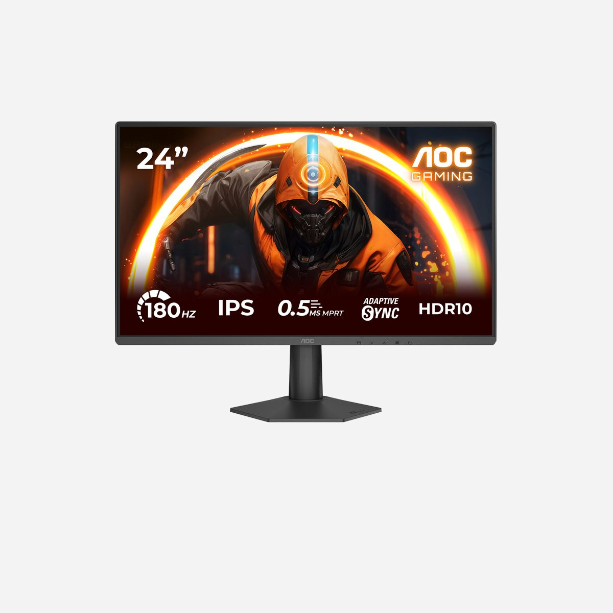 AOC 24G50F moniteur gaming IPS 23.8" Full HD 1920x1080 180Hz 0.5ms MPRT NVIDIA G-SYNC LED noir - Le moniteur AOC 24G50F allie performance et précision pour les gamers exigeants. Sa dalle IPS Full HD 23,8" offre des couleurs fidèles et des angles de vision larges, tandis que le taux de rafraîchissement de 180 Hz et le temps de réponse MPRT de 0,5 ms garantissent une réactivité optimale. La compatibilité NVIDIA G-SYNC élimine les saccades pour un gameplay fluide. Les fonctionnalités Dial Point, Shadow Control et Sniper Scope améliorent la visibilité et la précision, même dans les scènes sombres. Idéal pour les jeux compétitifs, il intègre aussi le HDR10 et une couverture sRGB à 126% pour des images plus réalistes.