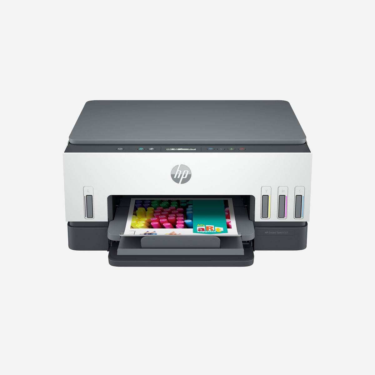 HP Smart Tank 6005 Imprimante multifonction couleur sans fil avec copieur et scanner référence 2H1W1A - La HP Smart Tank 6005 allie productivité et économie pour les professionnels et particuliers exigeants. Avec son impression recto-verso automatique, ses vitesses jusqu’à 22 ppm en brouillon et sa résolution 4800 x 1200 DPI, elle garantit des documents nets et rapides. Son système à réservoirs d’encre haute capacité réduit les coûts par page et limite les recharges, avec jusqu’à trois ans d’encre incluse. Connectivité sans fil (Wi-Fi, Bluetooth), compatibilité Windows, macOS et ChromeOS, ainsi qu’un scanner couleur 1200 x 1200 DPI complètent ses atouts. Écologique, elle intègre 25 % de plastique recyclé et est certifiée Blue Angel et EPEAT. Idéale pour un usage intensif jusqu’à 3000 pages/mois.