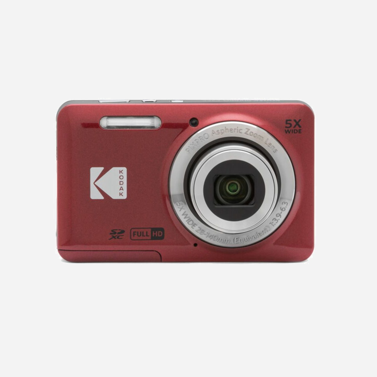 Kodak PIXPRO FZ55 16MP 1/2.3" CMOS 4608x3456 Full HD 1920x1080 5x zoom optique 2.7" écran rouge - Le Kodak PIXPRO FZ55 allie compacité et performance pour des photos et vidéos Full HD de qualité. Son capteur CMOS 16 MP et son zoom optique 5x capturent des images nettes jusqu'à 4608x3456 pixels, idéal pour les reportages ou les souvenirs en déplacement. Légère (106 g) et robuste, cette caméra propose une stabilisation d'image, des modes scène variés (paysage, portrait, sport) et une sensibilité ISO jusqu'à 3200 pour s'adapter à différentes lumières. Son écran LCD 2.7" facilite le cadrage, tandis que la compatibilité SD/SDXC (jusqu'à 512 Go) étend ses capacités de stockage. Parfaite pour les professionnels en mobilité ou les amateurs exigeants, elle offre simplicité et polyvalence sans compromis sur la qualité.