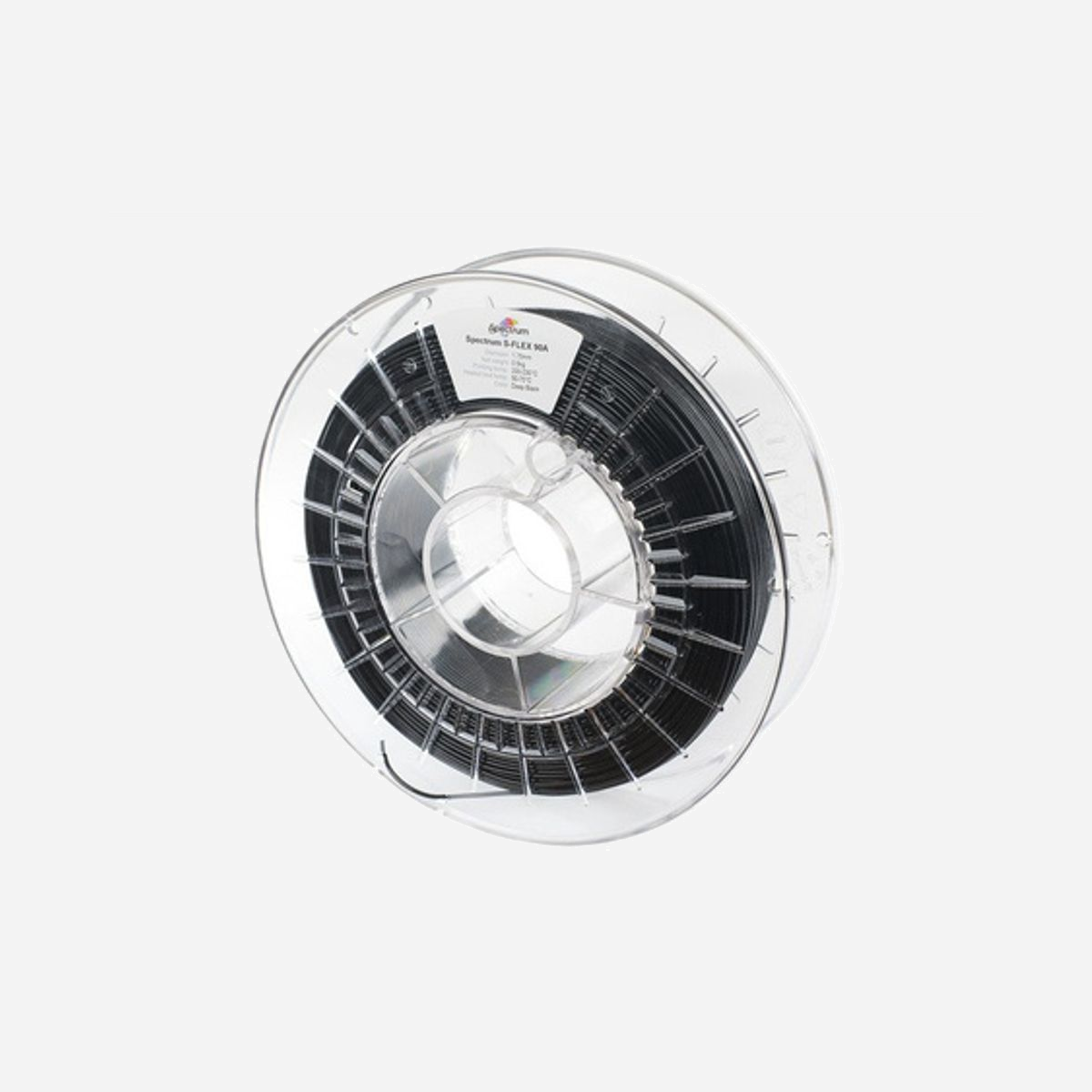 Spectrum Filaments S-Flex 90A 1.75mm Deep Black 500g 50mm/s 55mm largeur bobine - Le filament Spectrum S-Flex 90A 1.75mm Deep Black allie flexibilité et précision pour des impressions 3D professionnelles. Avec une tolérance de diamètre de 0,03 mm et une température d'impression optimale de 230 °C, il garantit des résultats constants et détaillés. Idéal pour des pièces souples et résistantes, ce filament noir profond (Deep Black) s’adapte aux projets nécessitant élasticité et finition esthétique. Sa bobine de 500 g, compatible avec la plupart des imprimantes, facilite l’utilisation grâce à sa largeur standard de 55 mm. Parfait pour les prototypes, pièces techniques ou objets design, il offre une densité volumique de 1,22 g/cm² pour un rendu homogène et fiable.