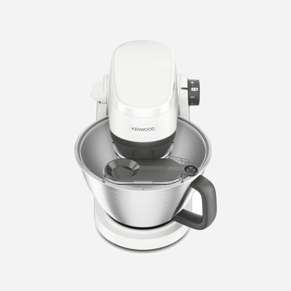 Robot de cuisine Kenwood KHC30.000WH 1000W bol 4,3L blanc acier inoxydable commande rotative plastique - Le robot Kenwood KHC30.000WH allie puissance et polyvalence pour simplifier vos préparations culinaires. Avec son moteur de 1000 W et son bol de 4,3 L en acier inoxydable, il gère jusqu’à 2 kg de pâte à gâteau ou 1,6 kg de pâte à pain, ainsi que 8 œufs en une seule fois. La commande rotative à 7 vitesses variables et la fonction impulsion offrent un contrôle précis pour mixer, battre ou pétrir. Les accessoires lavables au lave-vaisselle et la protection contre les projections facilitent l’entretien. Compact (262 x 336 x 294 mm) et léger (4,46 kg), il s’intègre facilement dans votre cuisine tout en garantissant des résultats professionnels.