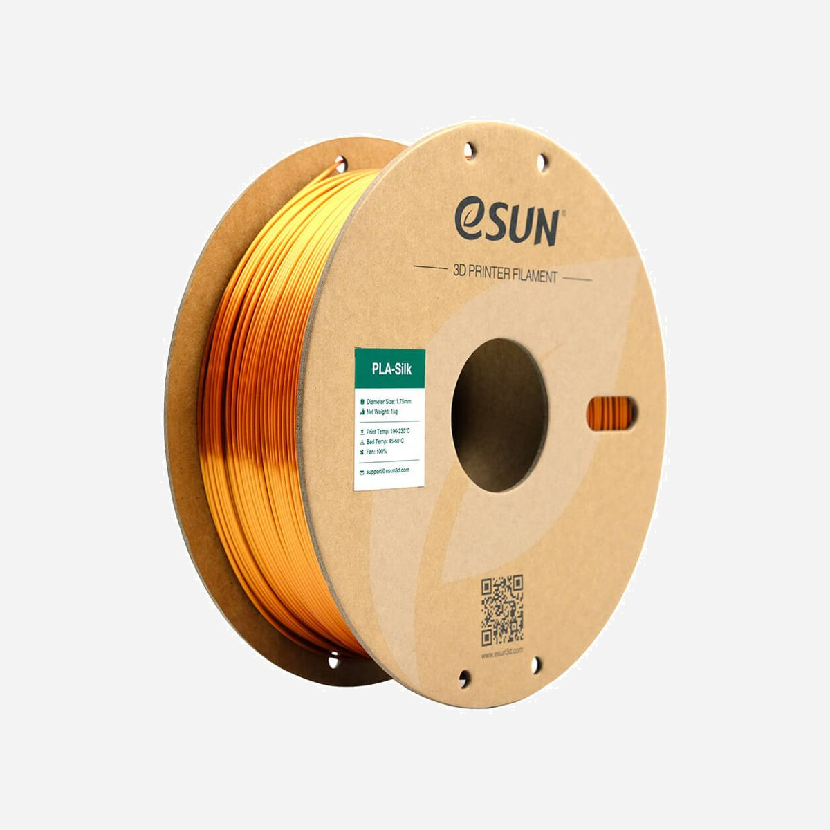 Filament eSUN PLA-Silk Cuivre 1,75 mm 1 kg pour imprimante 3D toutes marques - Le filament eSUN PLA-Silk Cuivre 1,75 mm allie esthétique métallisée et performance pour vos impressions 3D. Sa finition soyeuse et son effet cuivre unique sublimeront vos prototypes, pièces décoratives ou objets personnalisés. Compatibles avec toutes les imprimantes 3D, ce filament PLA offre une excellente fluidité d'impression jusqu'à 200 mm/sec, avec une température d'extrusion optimale entre 190°C et 230°C. Sa résistance à l'allongement (11,65%) et sa densité de 1,21 g/cm² garantissent des pièces solides et précises. Certifié RoHS, il répond aux normes environnementales tout en offrant une finition premium sans post-traitement. Idéal pour les professionnels comme les passionnés.