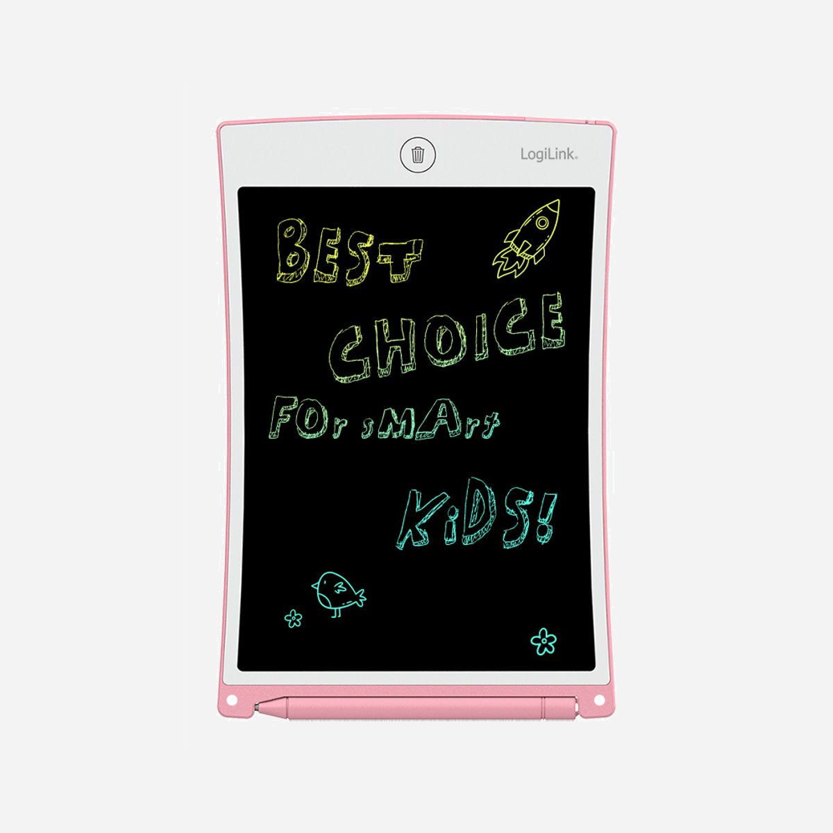 Tablette d'écriture LCD LogiLink AA0180 8.5 pouces pour enfants rose avec batterie CR2016 220x146x4.7mm - La tablette d'écriture LCD LogiLink AA0180 offre une solution pratique et écologique pour libérer la créativité des enfants au quotidien. Avec son écran LCD de 8,5 pouces, elle propose une surface d'écriture confortable qui permet aux jeunes utilisateurs de dessiner, écrire et s'exercer sans consommer de papier. Conçue spécifiquement pour un usage intérieur, cette tablette ultra-légère de seulement 90 grammes et d'une épaisseur de 4,7 mm se glisse facilement dans un cartable ou un sac. Son format compact de 220 x 146 mm la rend idéale pour les déplacements entre la maison et l'école, ou simplement pour occuper les enfants lors des trajets. Le fonctionnement est d'une grande simplicité : l'enfant écrit ou dessine avec le stylet fourni, et efface d'une simple pression pour recommencer à l'infini. Cette approche intuitive favorise l'apprentissage par la répétition sans gaspillage de ressources. La technologie LCD garantit une lisibilité optimale et un confort visuel adapté aux jeunes utilisateurs. L'alimentation par pile CR2016 assure une autonomie prolongée, permettant des milliers d'utilisations avant remplacement. Sans connexion Wifi ni Bluetooth, cette tablette élimine toute distraction numérique et préserve la concentration des enfants sur leurs activités créatives et éducatives. Disponible en coloris rose, la LogiLink AA0180 représente un outil pédagogique durable qui accompagne les enfants dans leurs apprentissages tout en réduisant significativement la consommation de papier au sein des foyers et établissements scolaires.