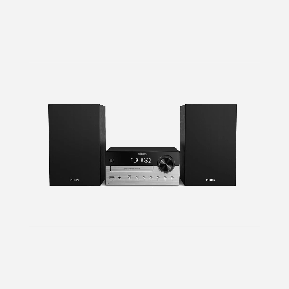 Système micro audio Philips TAM4205M2/12 80W RMS 2 voies Bluetooth 30m FM LED noir et argent - Le système micro audio Philips TAM4205M2/12 combine puissance et polyvalence pour transformer votre espace en véritable centre de divertissement audio. Avec ses 80 W RMS répartis sur deux enceintes 2-voies, ce système délivre un son riche et équilibré, renforcé par un système bass reflex pour des basses profondes et percutantes. La connectivité Bluetooth 5.4 offre une portée exceptionnelle de 30 mètres, permettant de diffuser votre musique depuis smartphone, tablette ou ordinateur sans contrainte de câbles. Le système prend en charge les formats audio modernes FLAC, MP3, WAV et WMA, garantissant une compatibilité étendue avec vos bibliothèques musicales. Pour les amateurs de supports physiques, le lecteur CD à plateau accepte les disques CD-R et CD-RW, tandis que le port USB permet la lecture directe depuis clé USB. Le tuner FM avec RDS et 20 stations préréglées complète les options d'écoute, idéal pour suivre vos émissions favorites. L'interface utilisateur est pensée pour la simplicité : écran LED lisible, commande de volume rotative intuitive, télécommande fournie. Les fonctions horloge, alarme et minuterie de mise en sommeil ajoutent un confort d'utilisation au quotidien, que ce soit dans un salon, une chambre ou un bureau. Le design bicolore noir et argent s'intègre élégamment dans tout environnement. Avec une consommation en veille de seulement 0,8 W, le TAM4205M2/12 allie performance acoustique et efficacité énergétique. Une solution audio complète pour redécouvrir votre musique sous toutes ses formes.