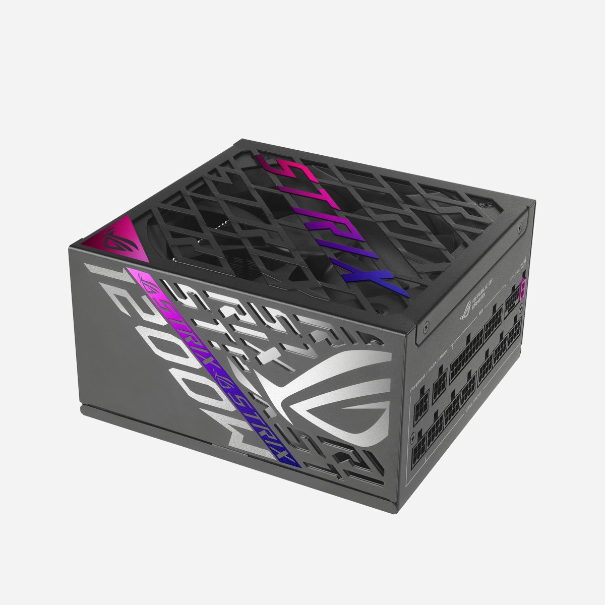 Alimentation ASUS ROG STRIX 1200W 80 PLUS Platinum ATX 20+4 pin ventilateur 135mm câbles modulaires noir - L'alimentation ASUS ROG STRIX 1200W 80 PLUS Platinum représente une solution de choix pour les configurations gaming haut de gamme et les stations de travail exigeantes. Avec sa puissance de 1200W et sa certification 80 PLUS Platinum, elle garantit un rendement énergétique supérieur à 92%, réduisant ainsi votre consommation électrique et la chaleur dissipée. Conçue pour les configurations multi-GPU et les processeurs haute performance, cette alimentation délivre 100A sur le rail +12V, assurant une stabilité optimale même sous charge intensive. Sa compatibilité ATX 3.1 la prépare aux dernières générations de composants, tandis que le connecteur PCI Express 16 broches répond aux besoins des cartes graphiques récentes. Le système de câblage entièrement modulaire facilite l'installation et améliore la circulation d'air dans votre boîtier. Les câbles fournis couvrent tous les besoins : alimentation carte mère 20+4 broches, CPU 4+4 broches, 4 connecteurs PCI Express 6+2 broches, 6 câbles SATA et 3 connecteurs Molex. Les longueurs généreuses (100 cm pour le CPU, 75 cm pour le PCI Express) s'adaptent aux grands boîtiers. Le refroidissement actif par ventilateur 135mm à roulement DBB assure un fonctionnement silencieux de seulement 25 dB, même en charge. Les protections intégrées (surtension, surintensité, surchauffe, court-circuit) préservent vos composants des incidents électriques. Avec un MTBF de 120 000 heures, cette alimentation ASUS ROG STRIX constitue un investissement durable pour accompagner l'évolution de votre configuration professionnelle ou gaming.