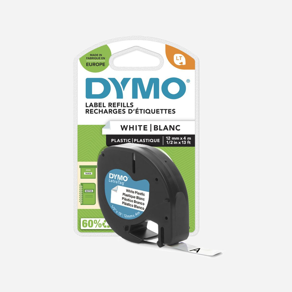 Cartouche DYMO LetraTag S0721660 ruban plastique 12mm x 4m noir sur blanc pour étiqueteuse LetraTag - La cartouche DYMO LetraTag S0721660 constitue la solution d'étiquetage professionnelle idéale pour organiser efficacement vos espaces de travail, archives et équipements. Conçue spécifiquement pour les étiqueteuses LetraTag, elle garantit une compatibilité parfaite et des résultats optimaux. Ce ruban en polyester blanc nacré de 12 mm de largeur offre une surface d'impression de 4 mètres, permettant de créer de nombreuses étiquettes durables. Le contraste noir sur blanc assure une lisibilité maximale, essentielle pour l'identification rapide de dossiers, câbles, fournitures ou équipements informatiques. La qualité DYMO authentique fait toute la différence : contrairement aux consommables génériques, cette cartouche originale garantit une adhésion fiable, une impression nette et une résistance remarquable dans le temps. Le matériau polyester résiste à l'usure quotidienne, aux manipulations répétées et conserve sa lisibilité même après plusieurs années. Les applications professionnelles sont multiples : étiquetage de classeurs et boîtes d'archives, identification de câbles réseau et périphériques, marquage de fournitures de bureau, organisation d'inventaires ou signalétique interne. Chaque étiquette reflète le professionnalisme de votre organisation. L'installation rapide de la cartouche permet une utilisation immédiate, sans perte de temps. Le format compact facilite le stockage de cartouches de rechange pour ne jamais interrompre vos projets d'organisation. Référence S0721660, cette cartouche DYMO représente un investissement judicieux pour toute entreprise soucieuse d'efficacité et de qualité dans sa gestion documentaire et logistique.